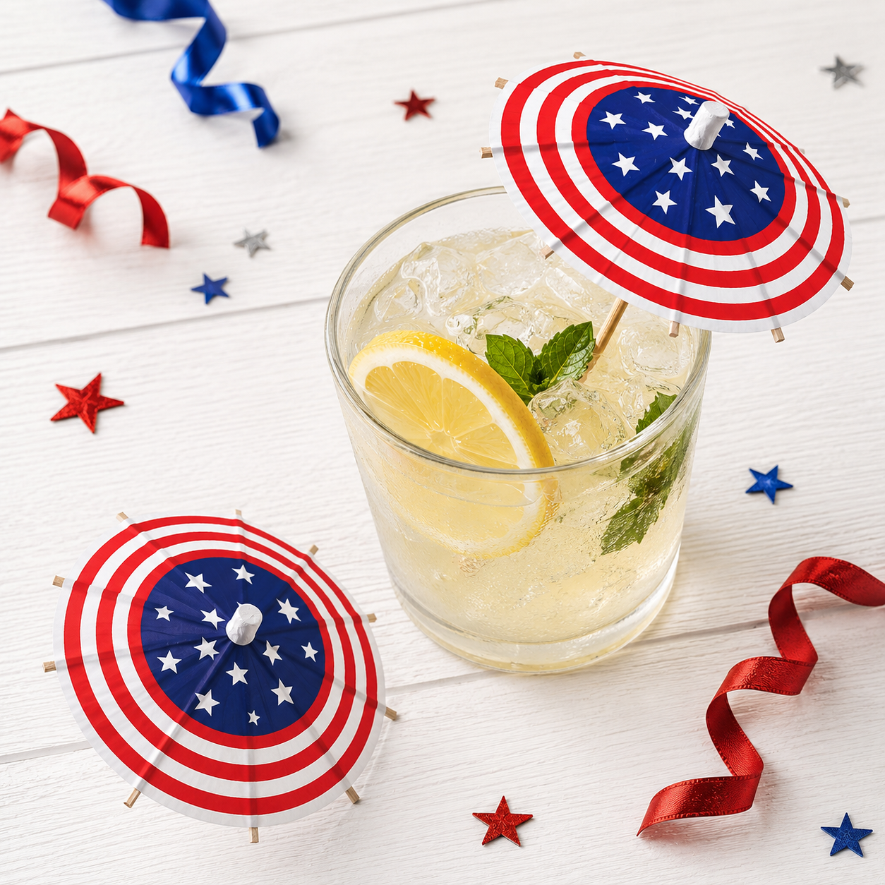Patriotic Paper Drink Umbrellas, 12ct