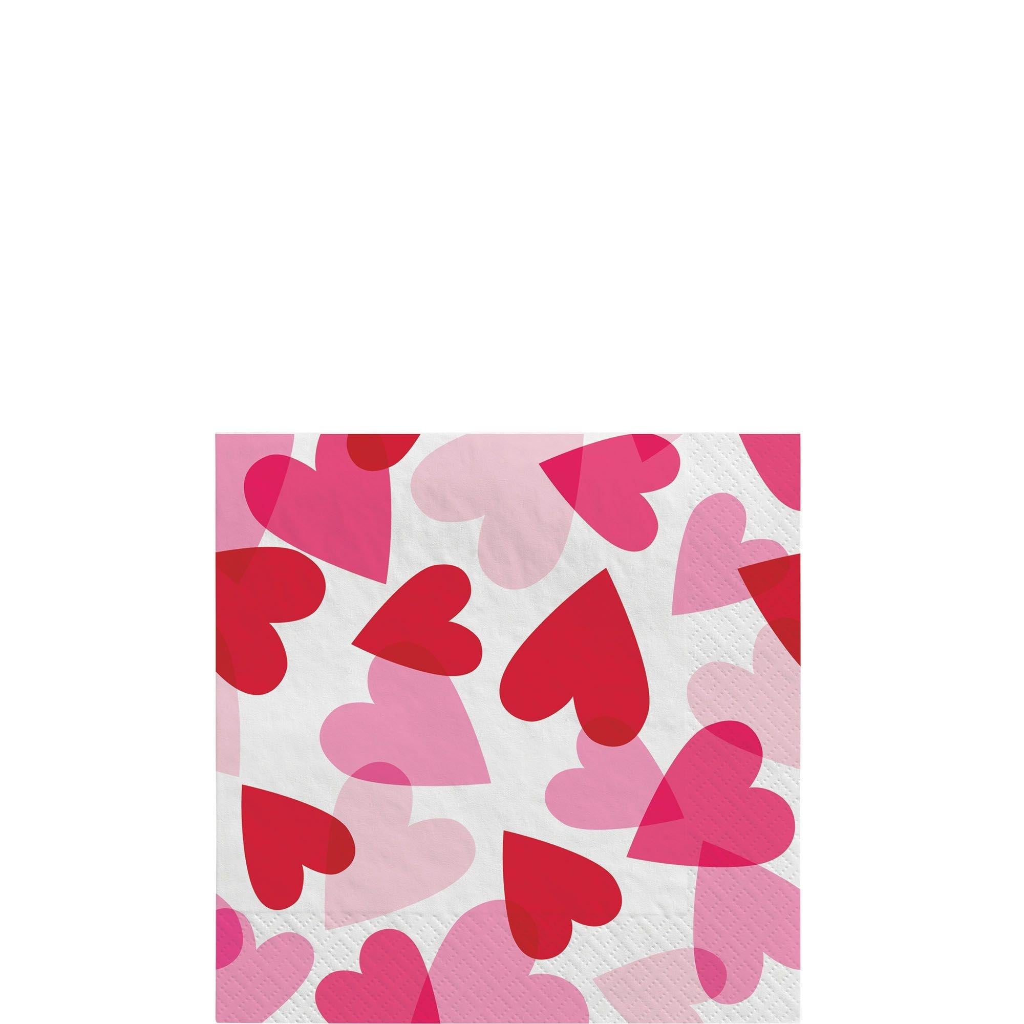 Heart Party Paper Beverage Napkins, 5in, 16ct