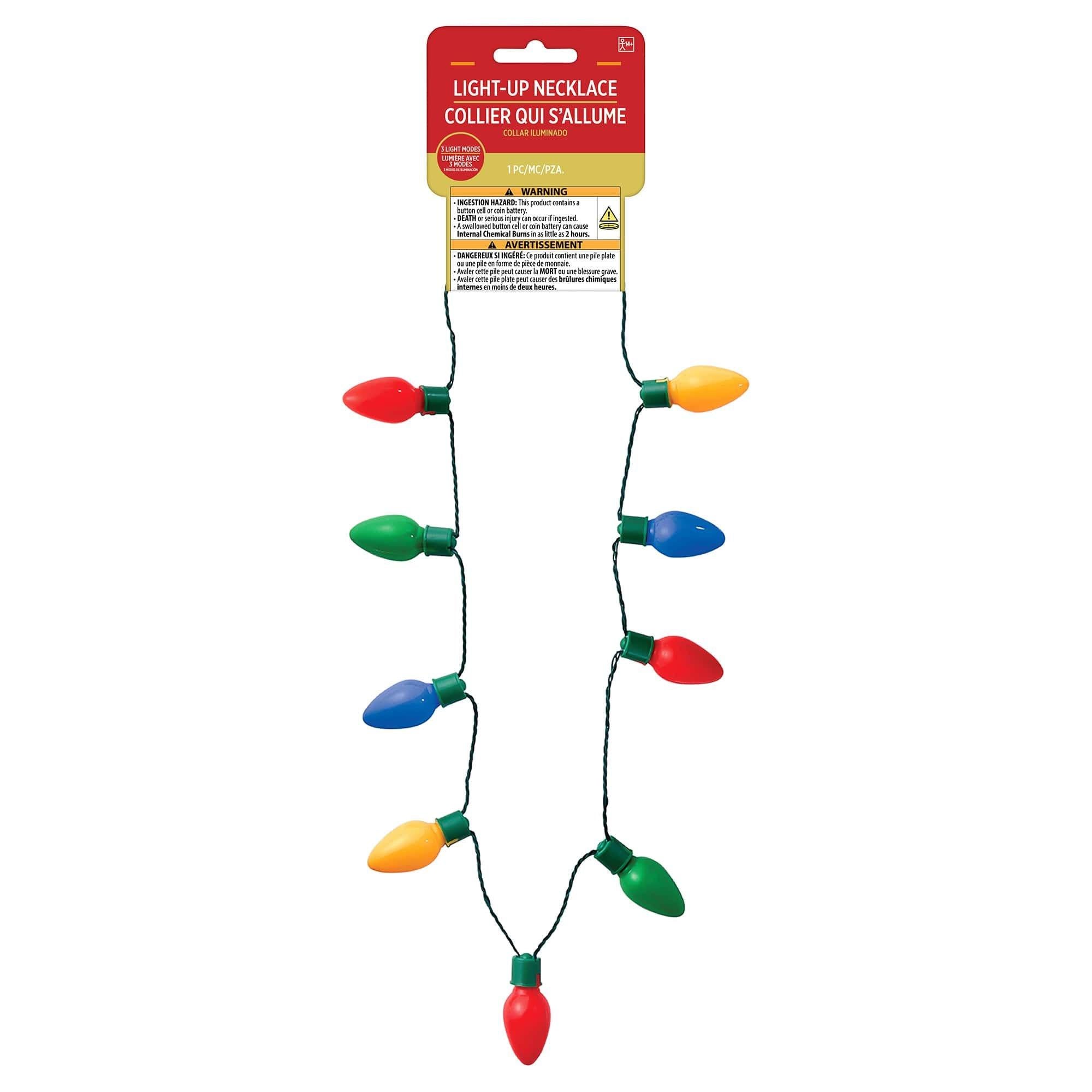 Light-Up Holiday String Light Necklace, 36in