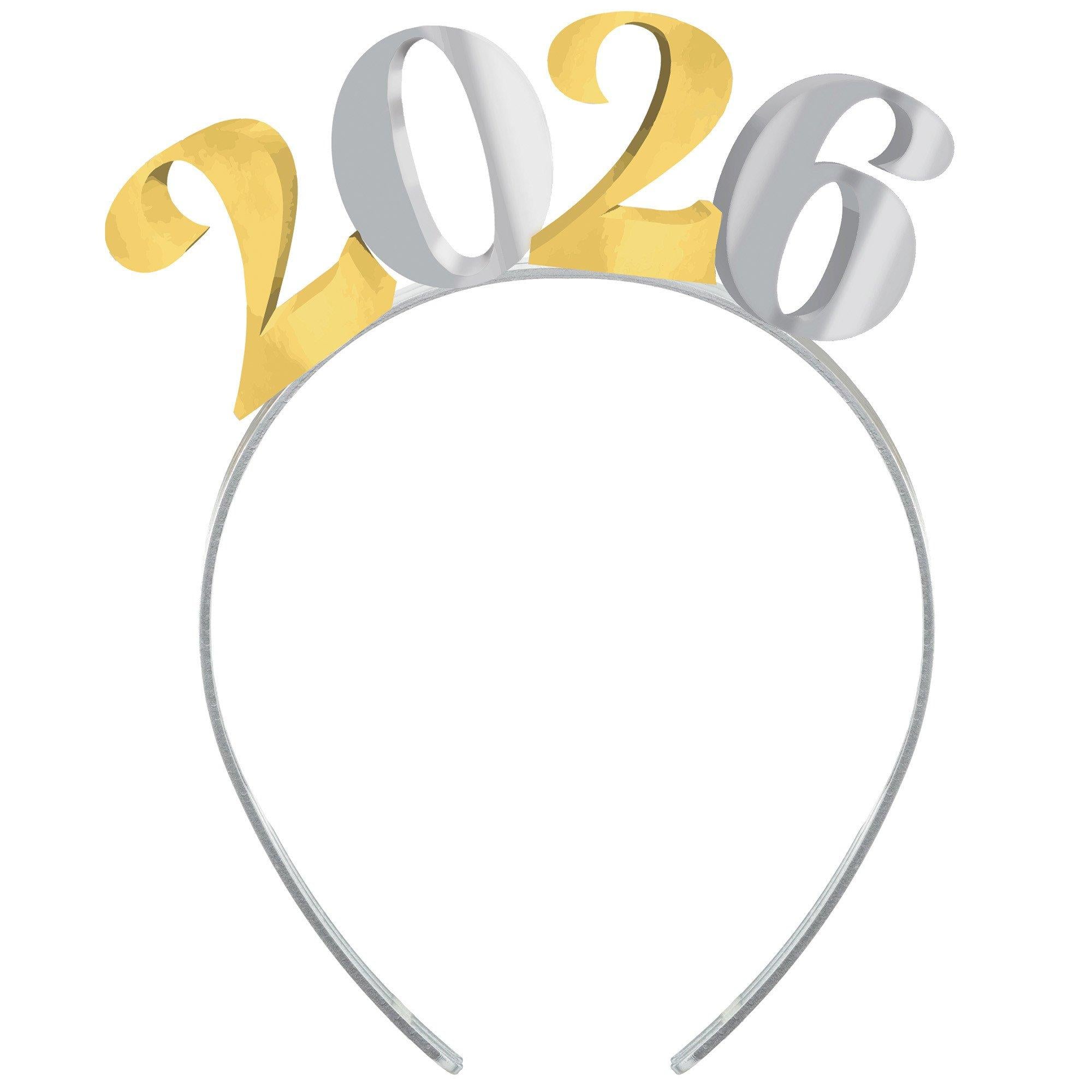 Black, Silver, & Gold 2026 NYE Headband