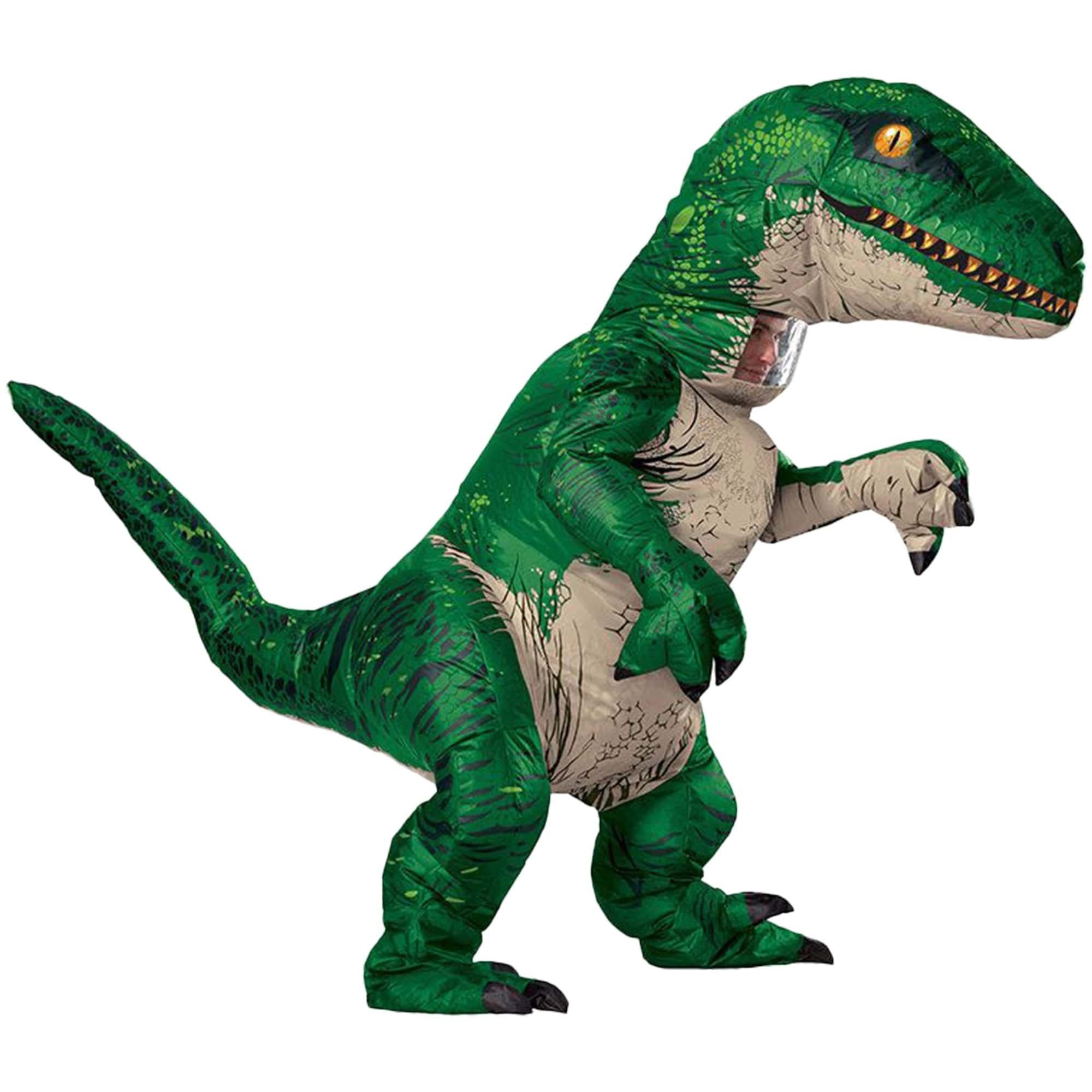 Adult Velociraptor Inflatable Dinosaur Costume with Sound