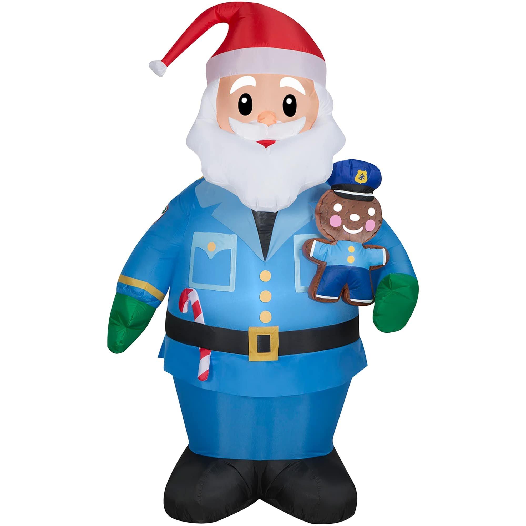 7 Foot Police Officer Santa Light Up Christmas Inflatable Lawn Decoration