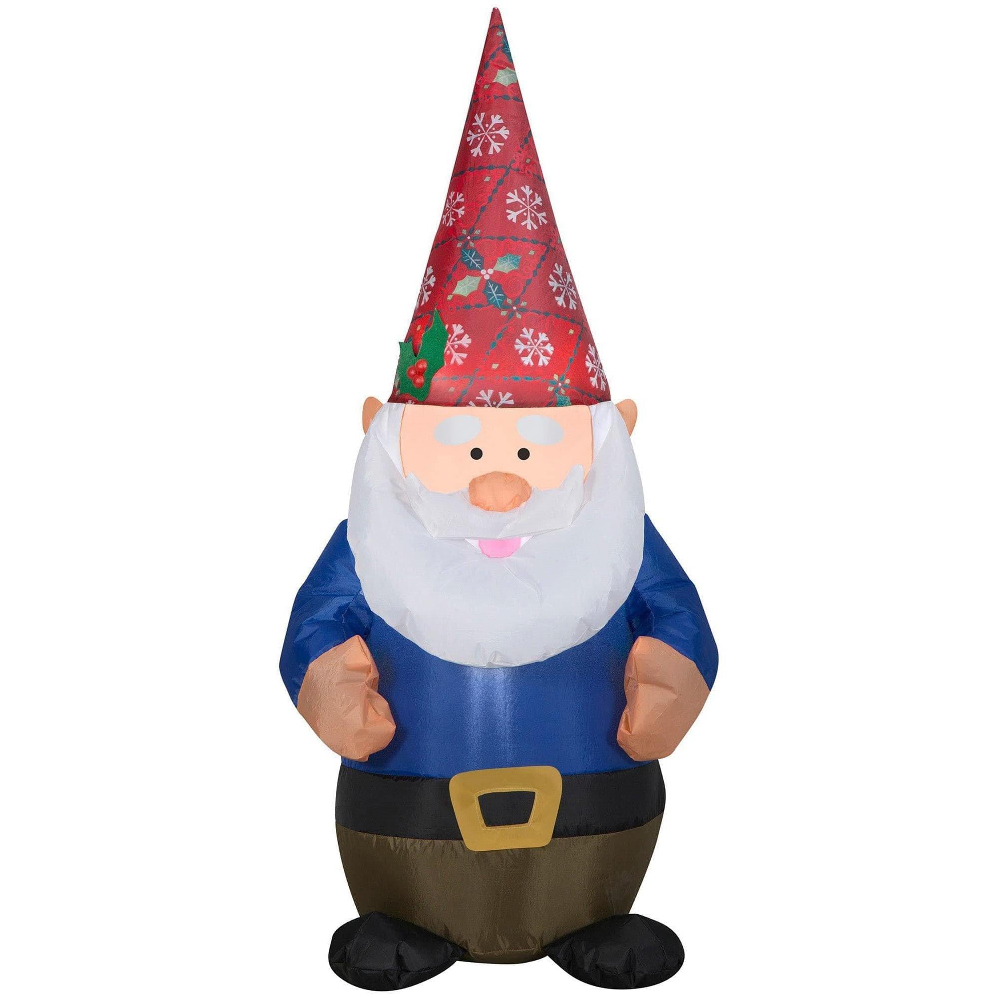4 Foot Gnome Light Up Christmas Inflatable Lawn Decoration