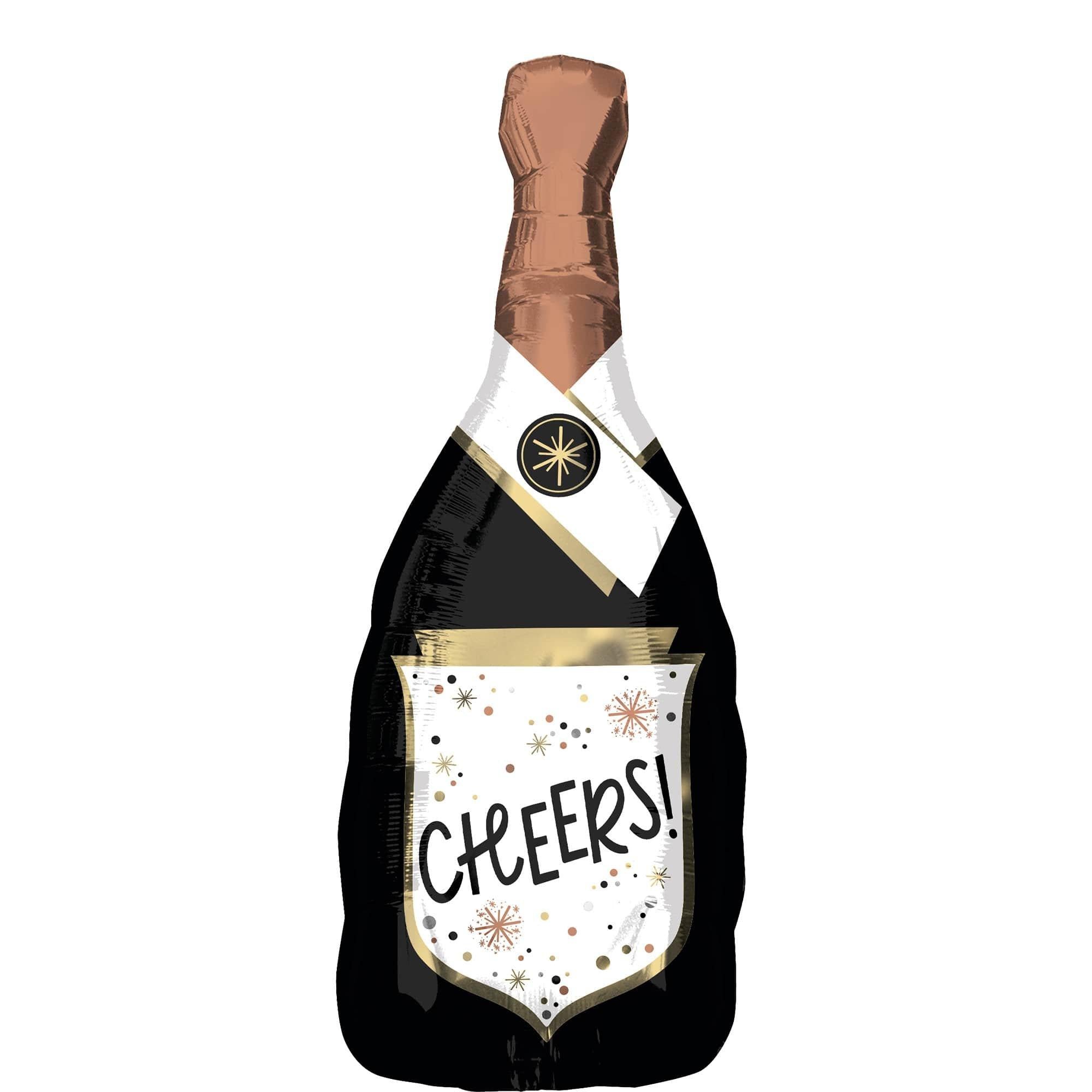 Cheers Confetti Bubbly Bottle Foil Balloon, 36in