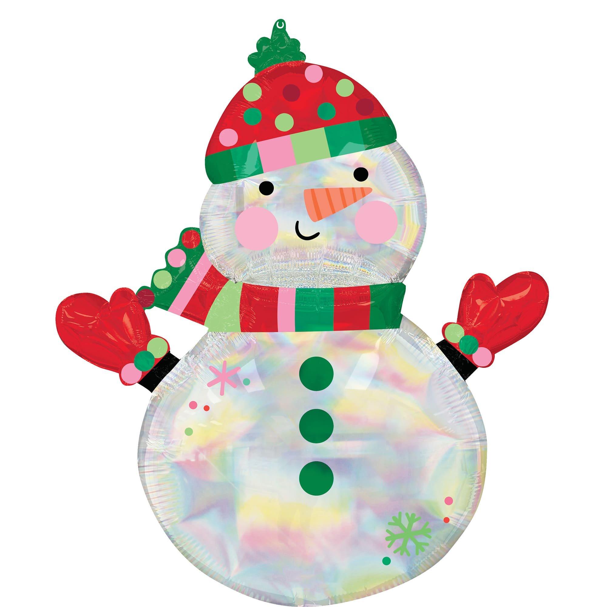 Holographic Shimmering Snowman Foil Balloon, 31in