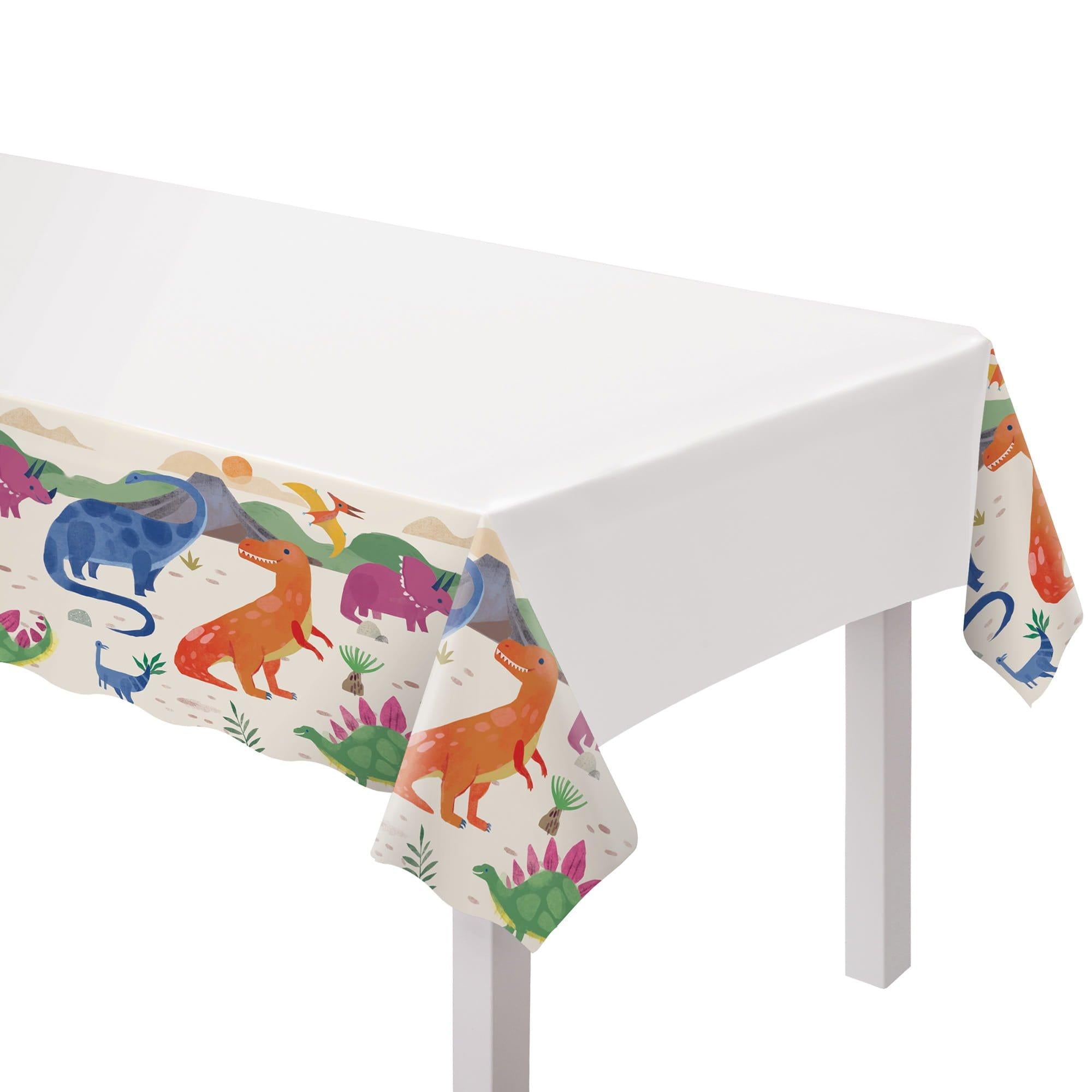 Diggin Dinos Plastic Table Cover, 54in x 96in