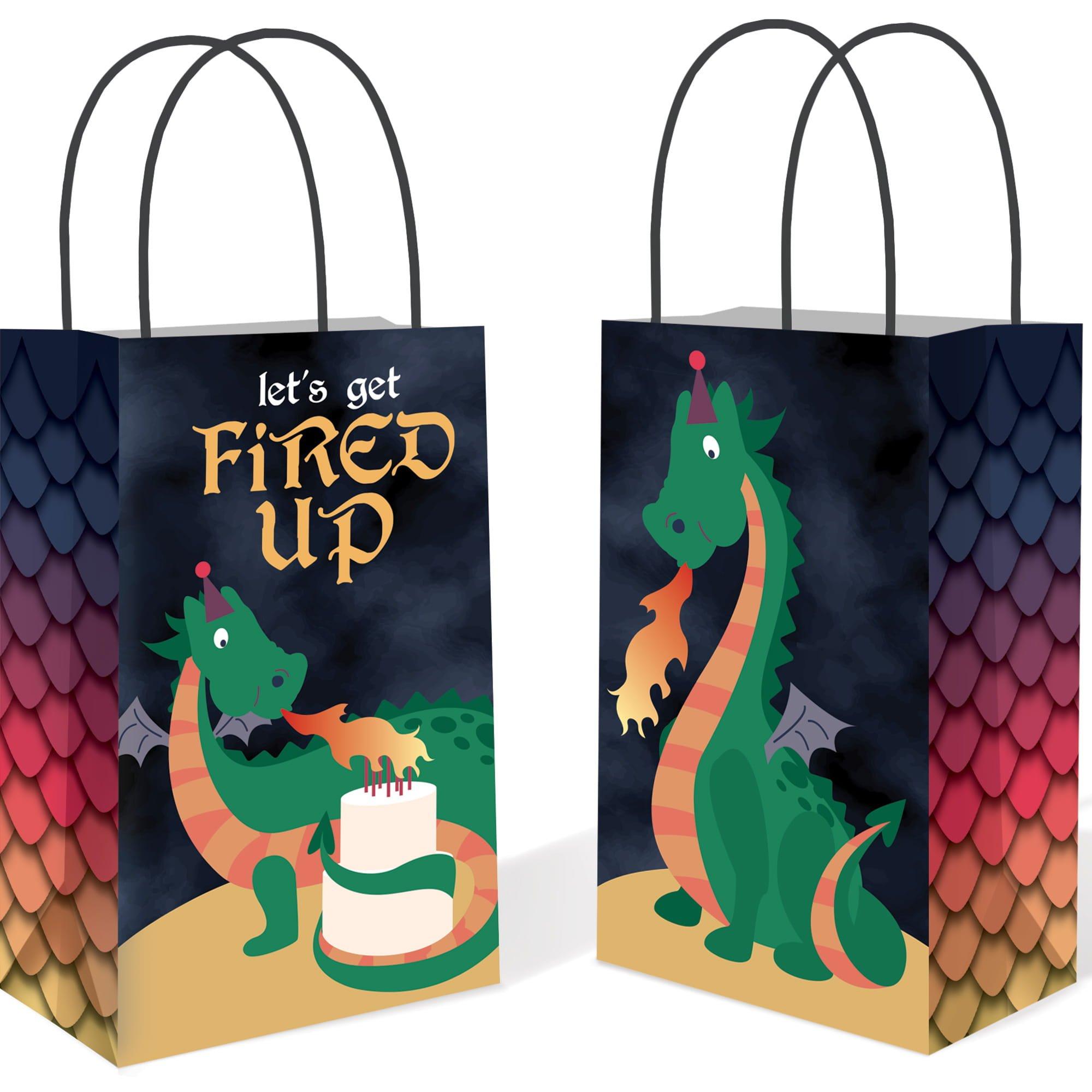 Dragon Party Favor Bags, 8ct