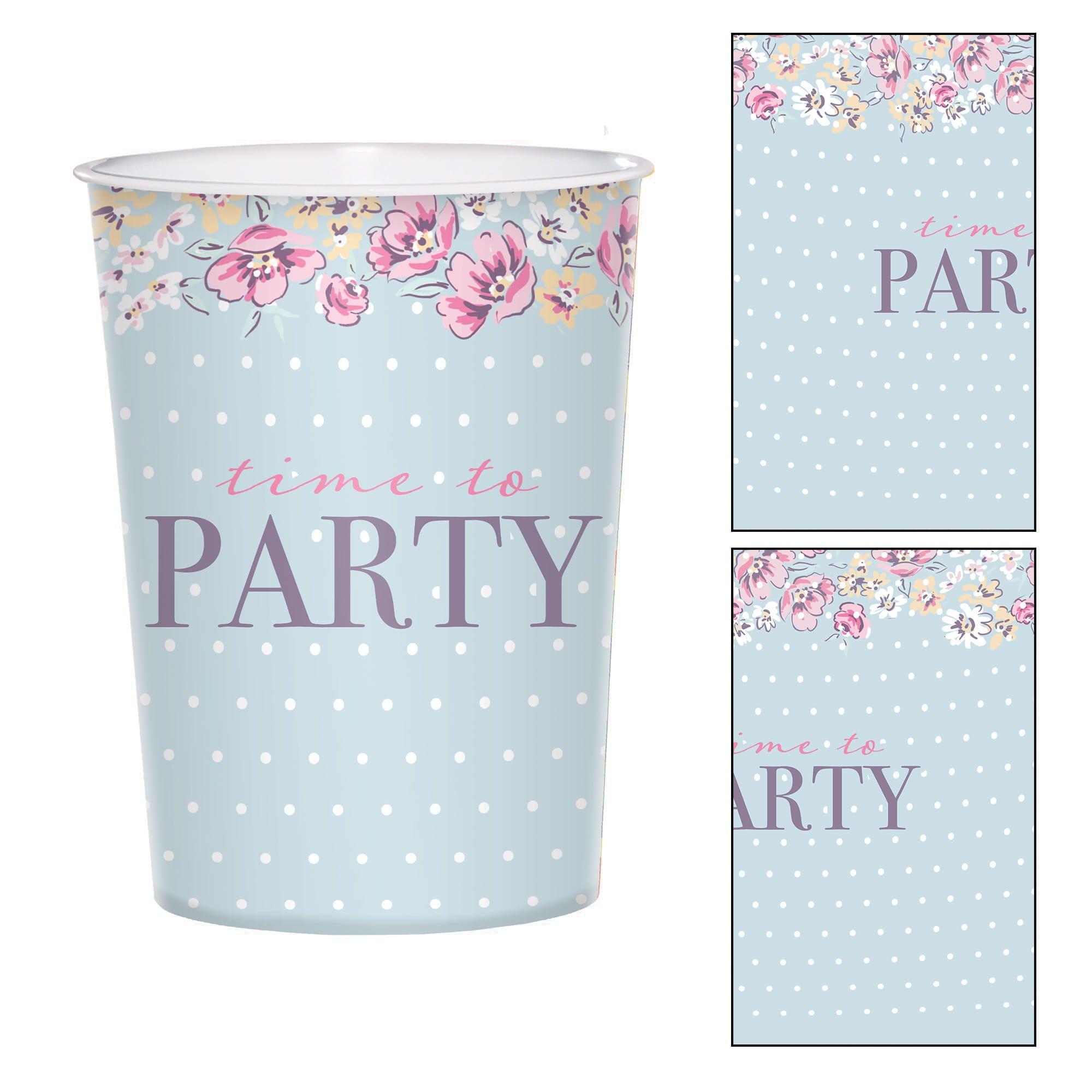 Ribbon and Rose Plastic Favor Cup, 16oz