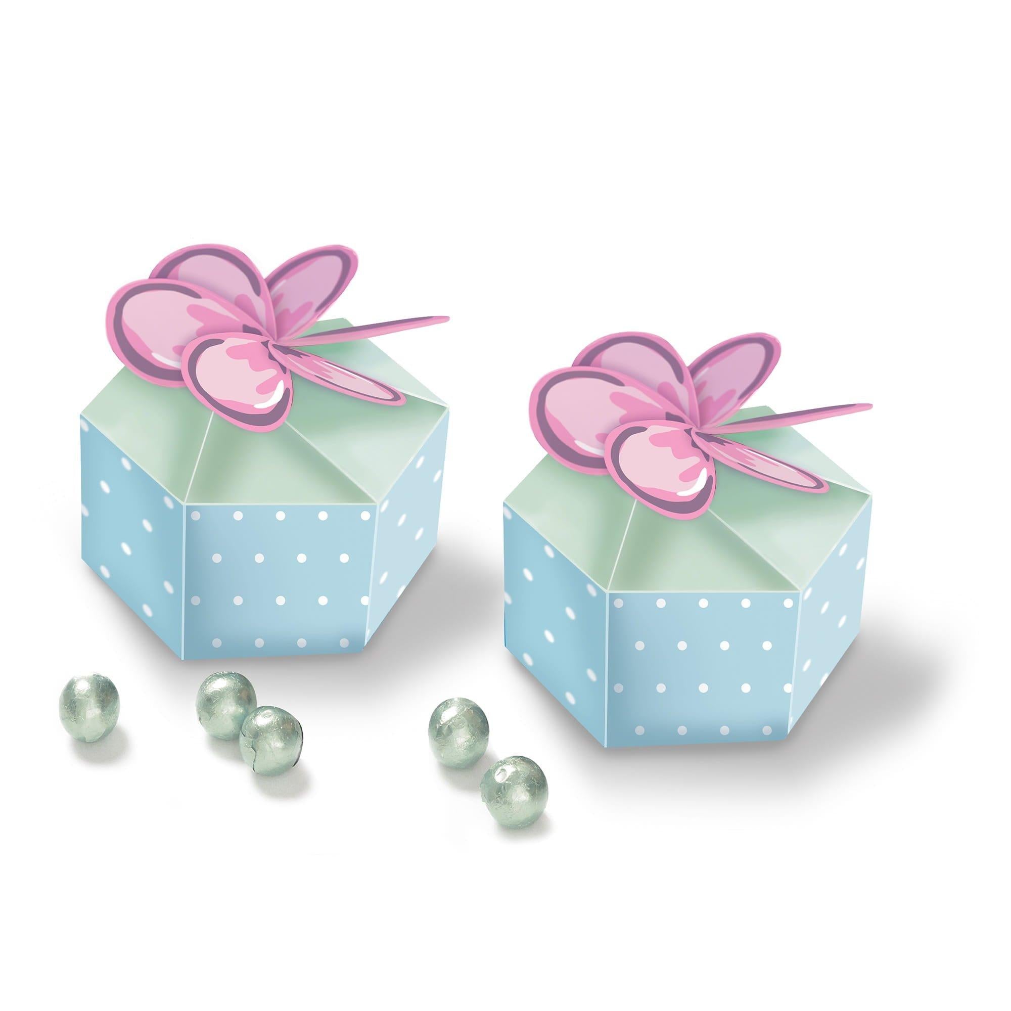 Ribbon and Rose Favor Boxes, 8ct