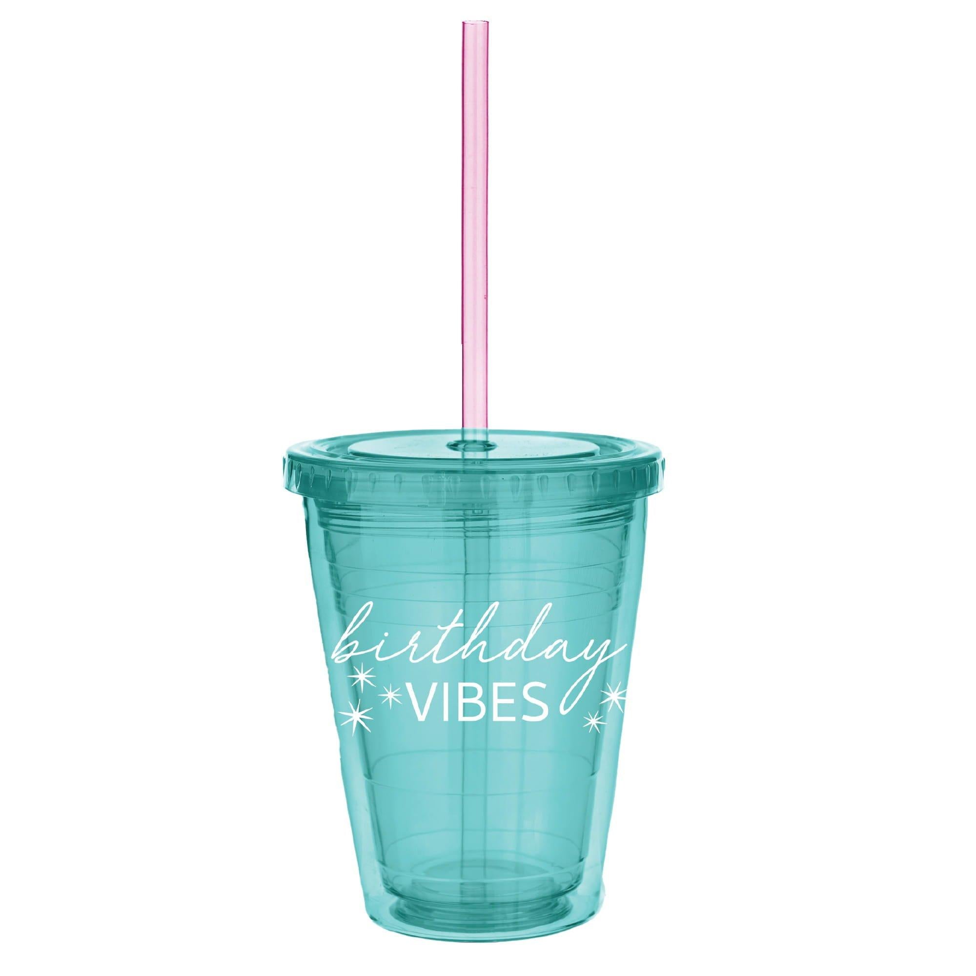 Digital Dream Plastic Tumbler with Straw, 12oz