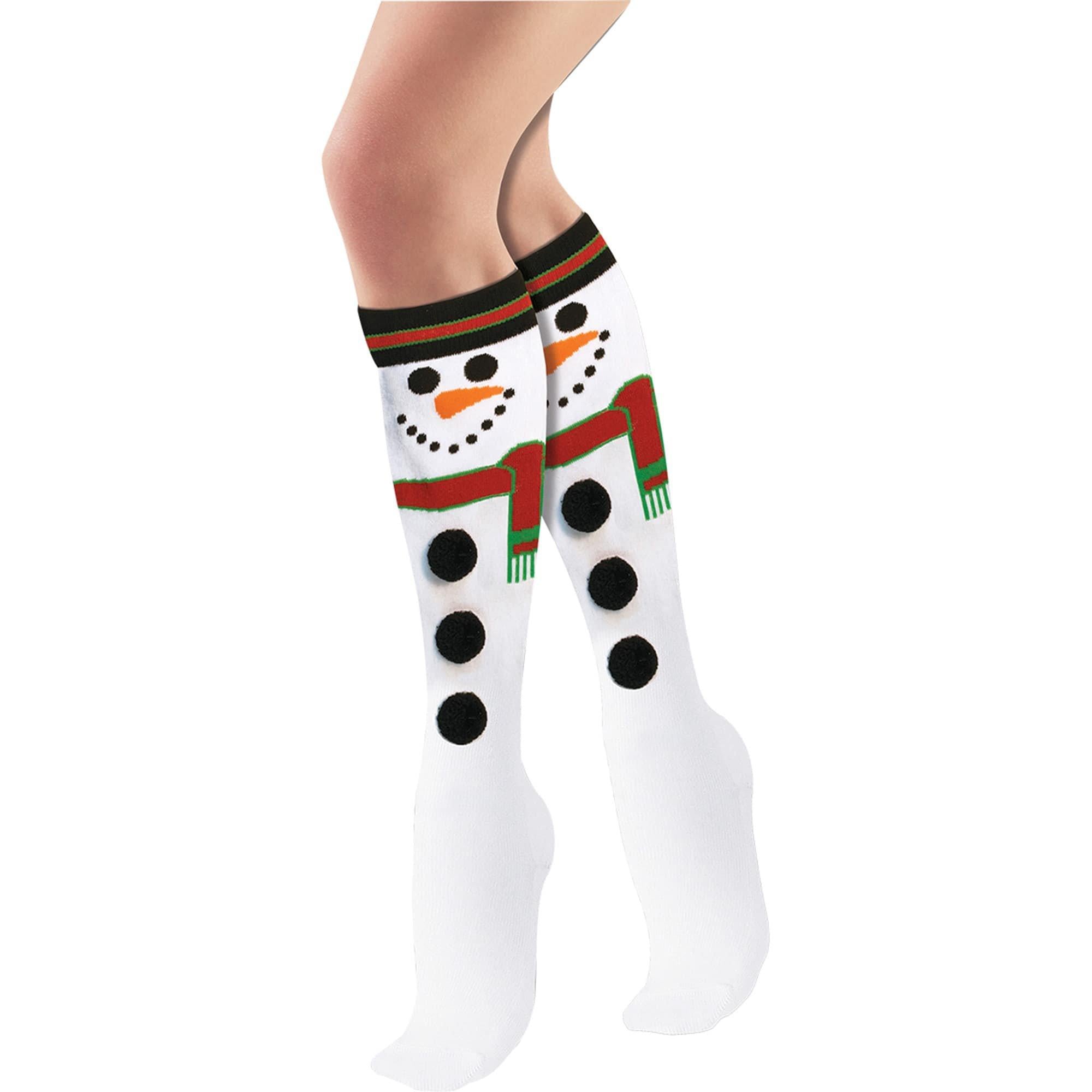 Adult Snowman Printed Ugly Christmas Socks