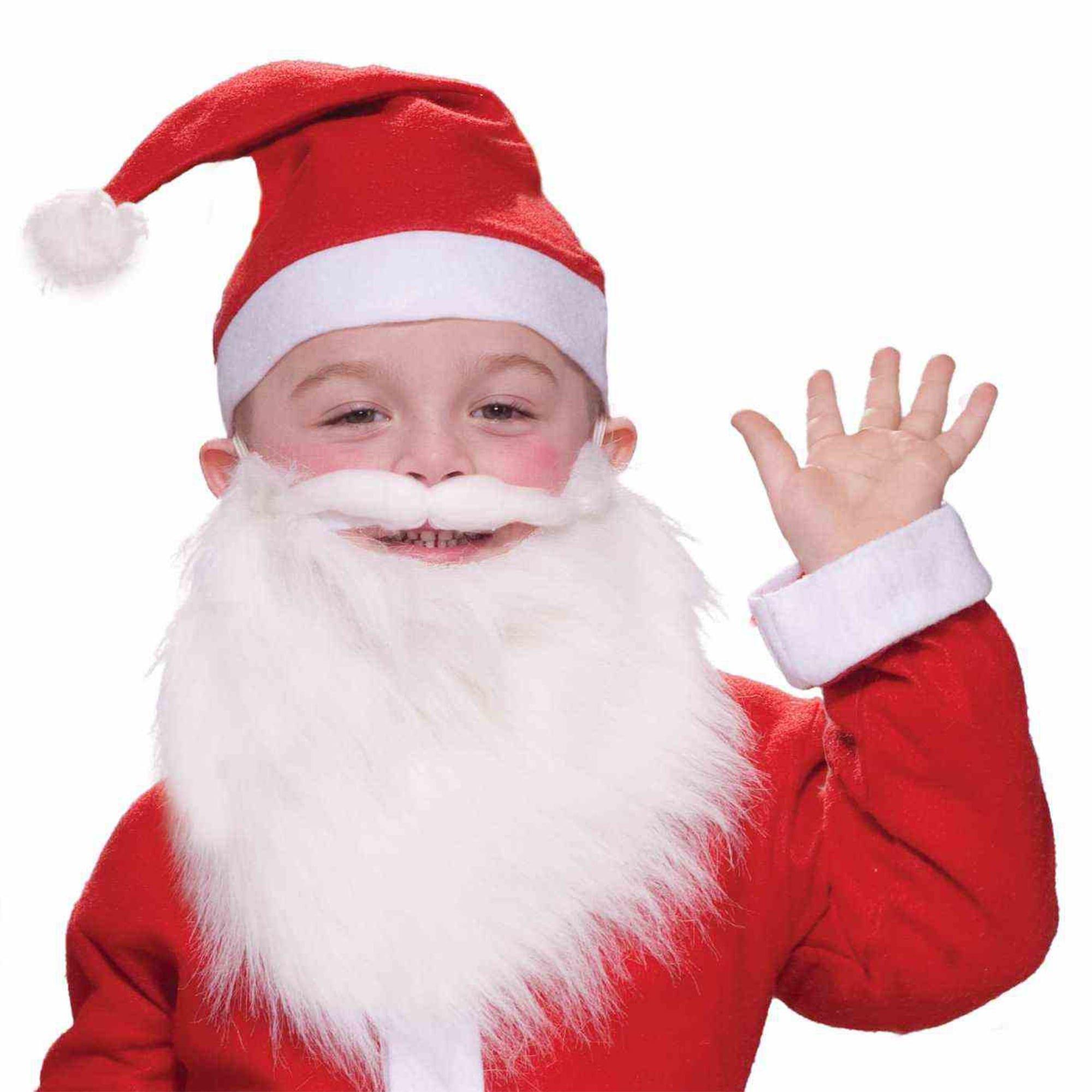 Boys' White Santa Beard and Mustache Set - Economy