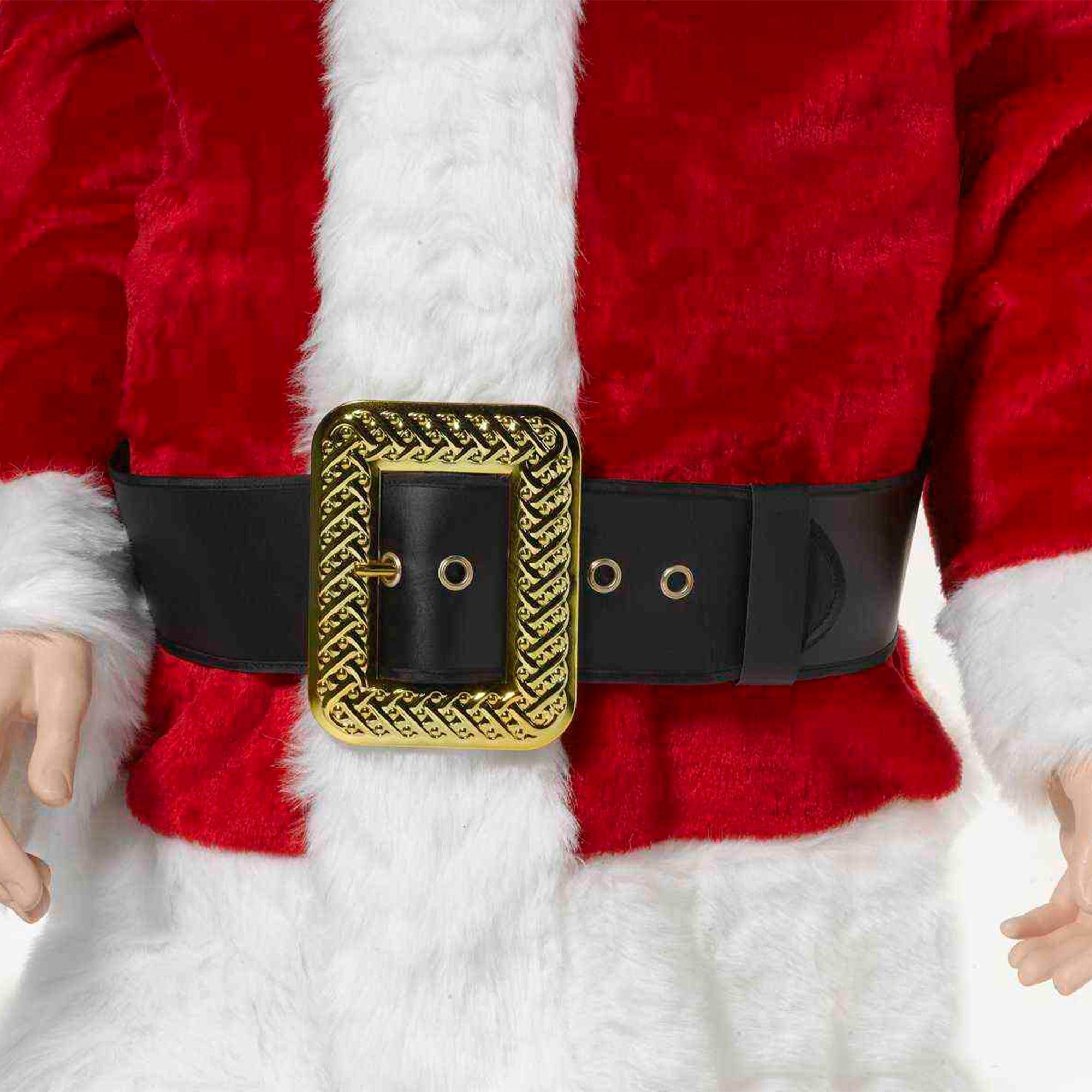 Men's Black and Gold Santa Belt - Deluxe