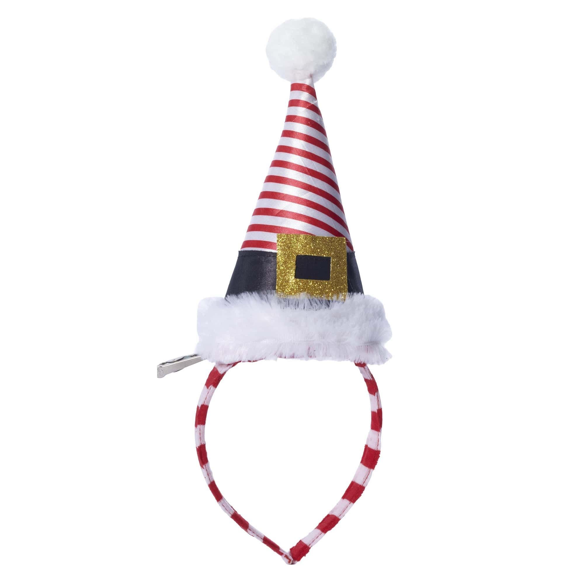 Headband w/ Striped Santa Hat