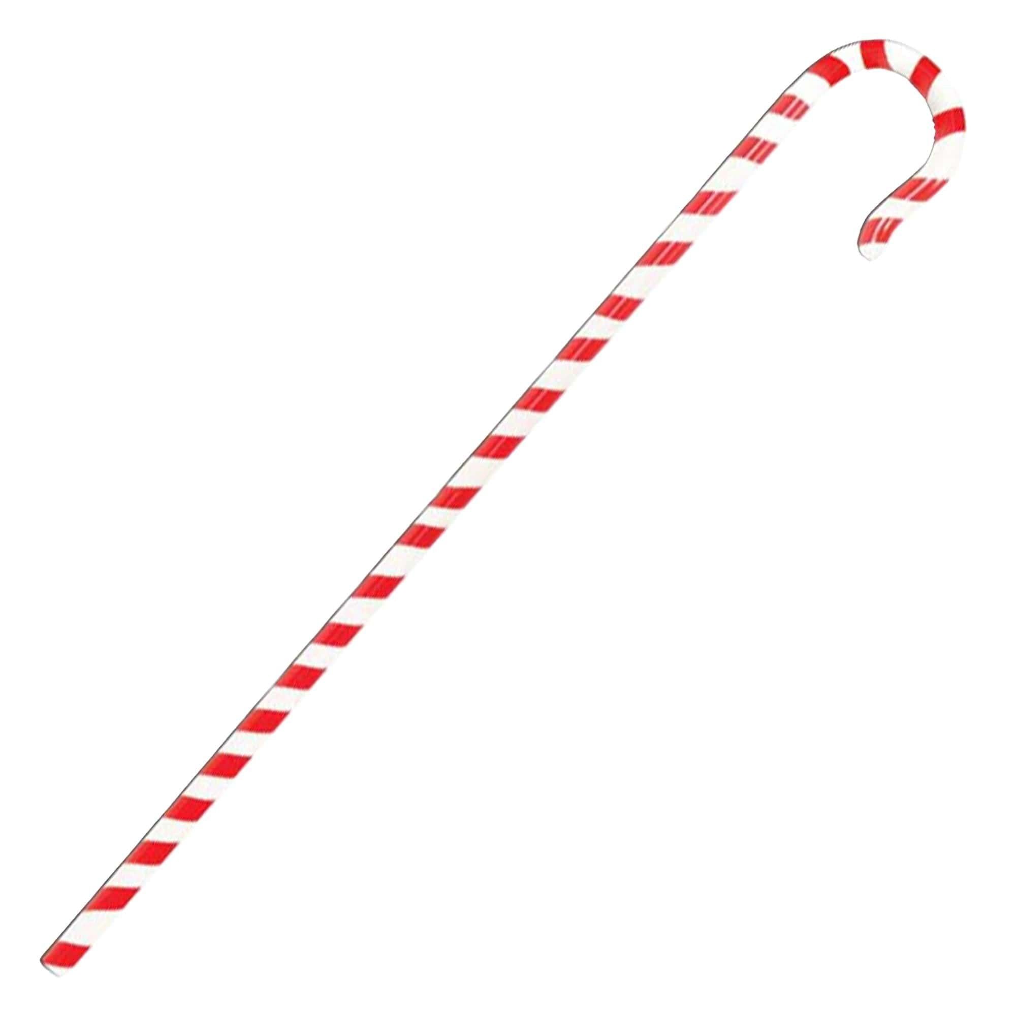 Adult Red and White Candy Striped Walking Cane