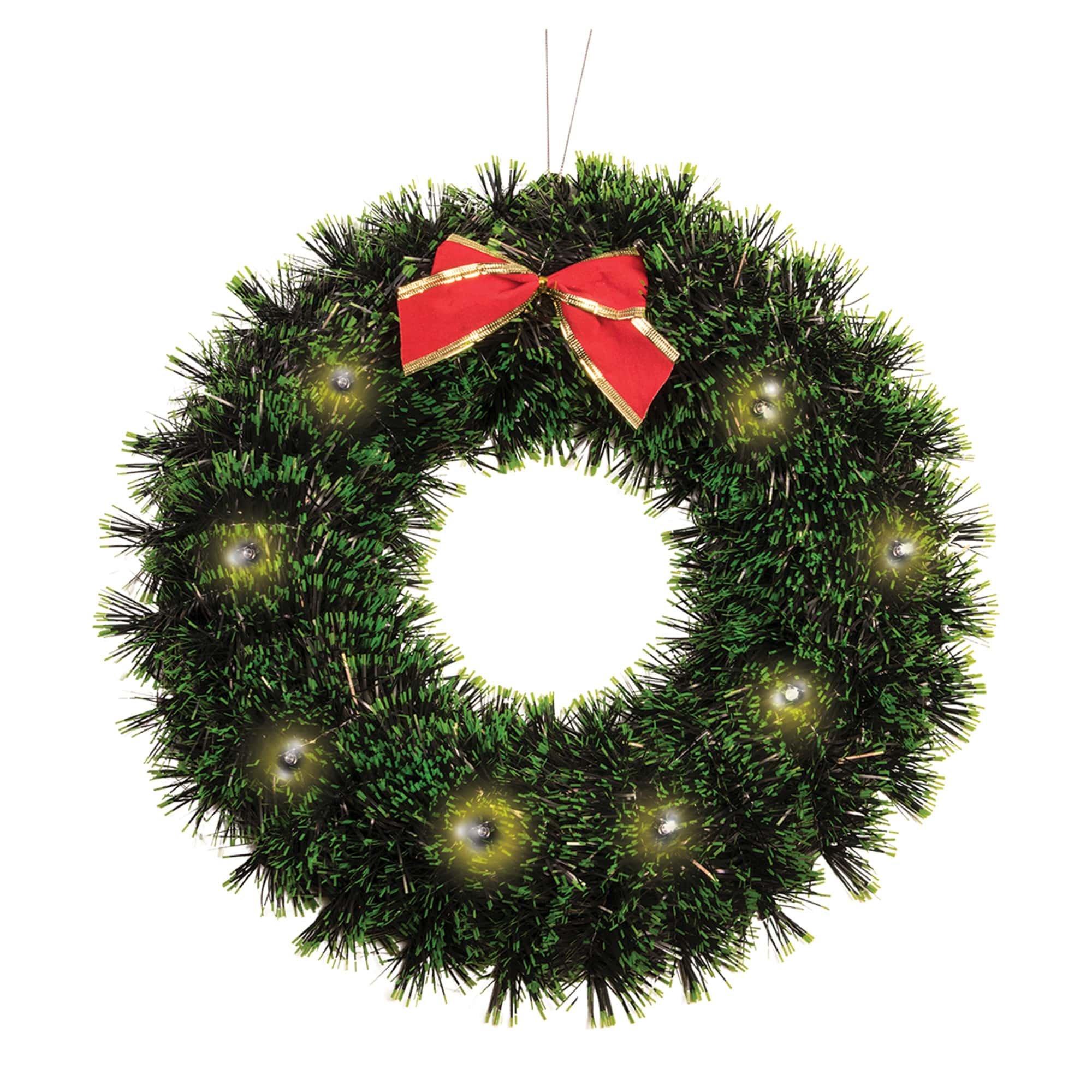 Lite-Up Tinsel Wreath