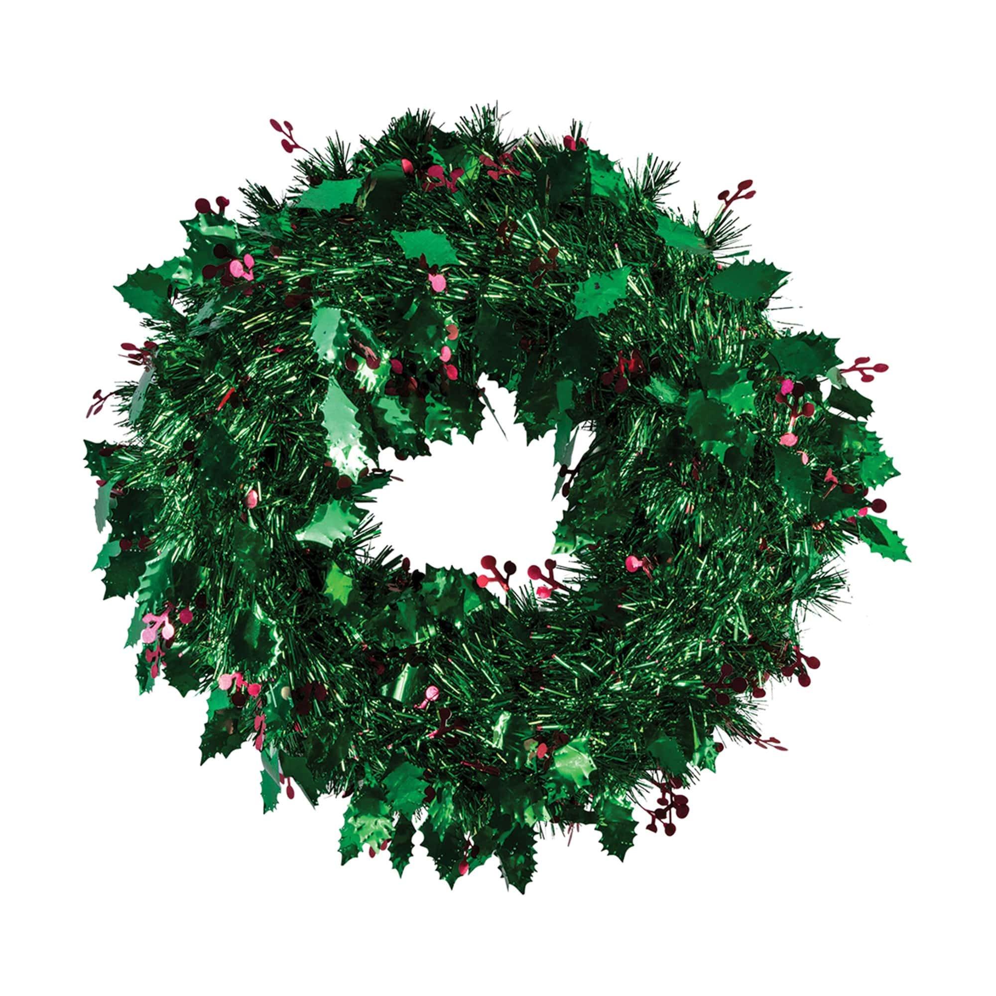 Holly and Tinsel Wreath