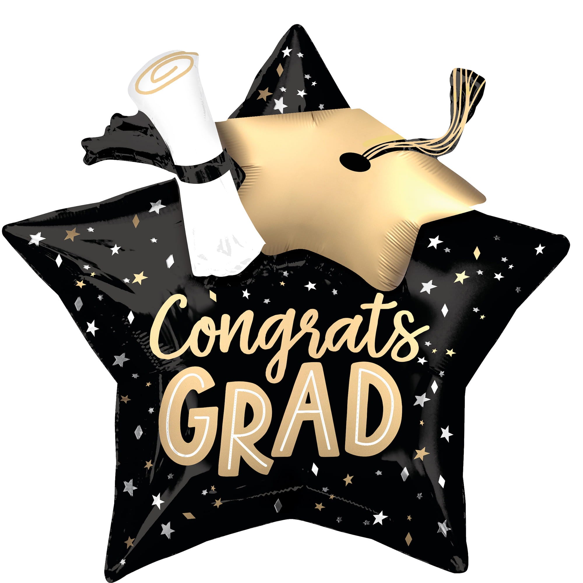 Satin Twirling Tassels Congrats Grad Foil Balloon, 28in