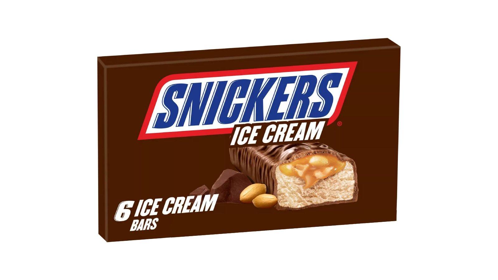 Snickers Chocolate Covered Peanut Butter Ice Cream Bars (2 oz x 6 ct)