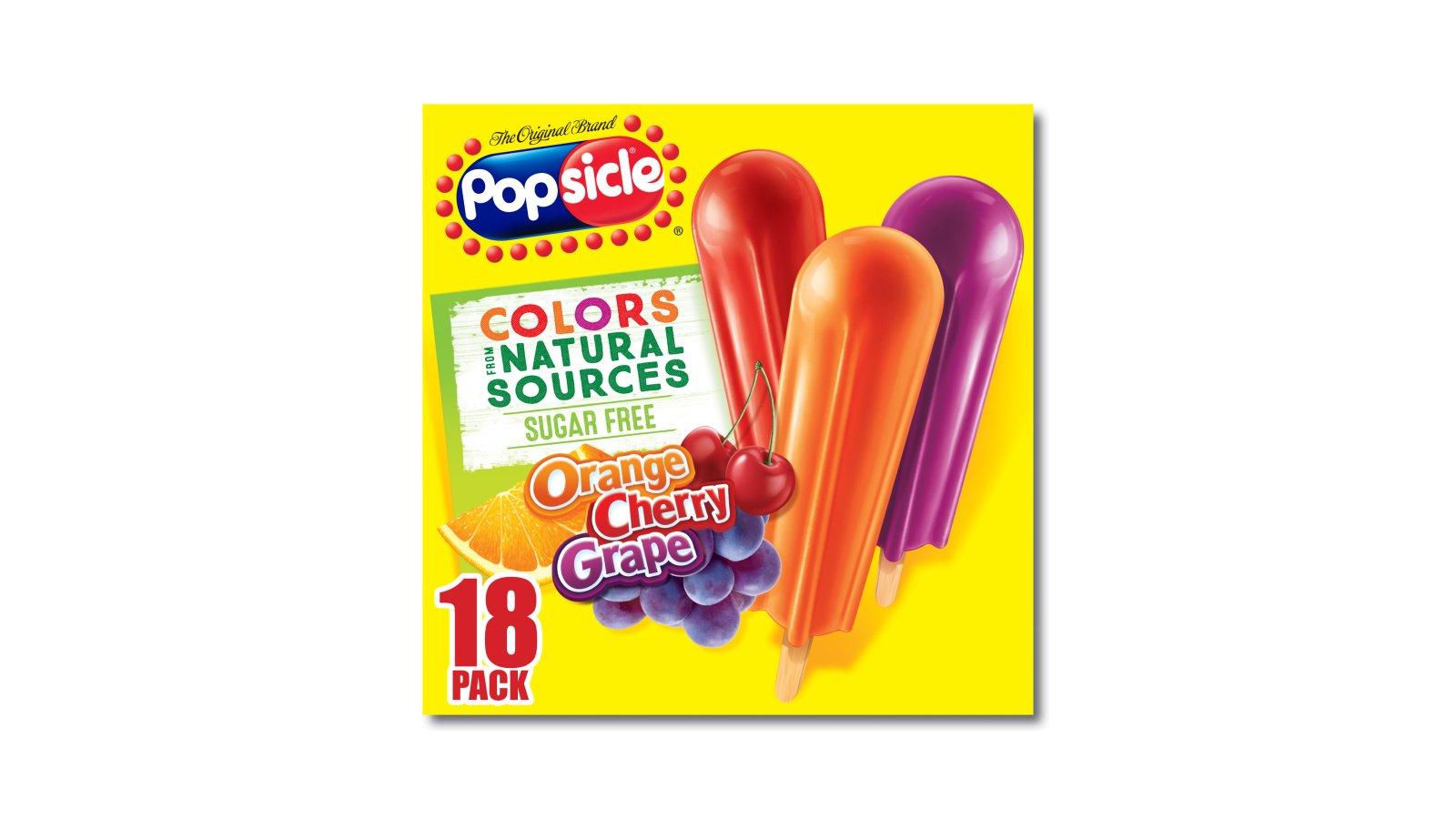 Popsicle Sugar Free Ice Pops Orange, Cherry & Grape Variety Pack (18 ct)