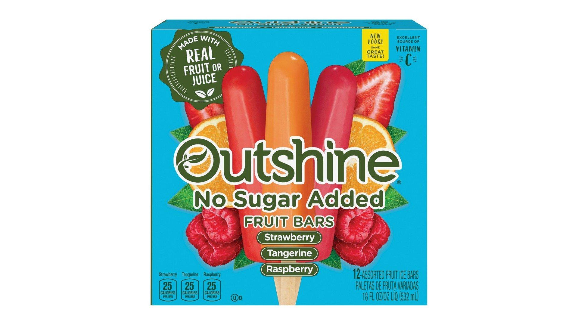 Outshine No Sugar Added Fruit Bars Strawberry Tangerine Raspberry (12 ct)