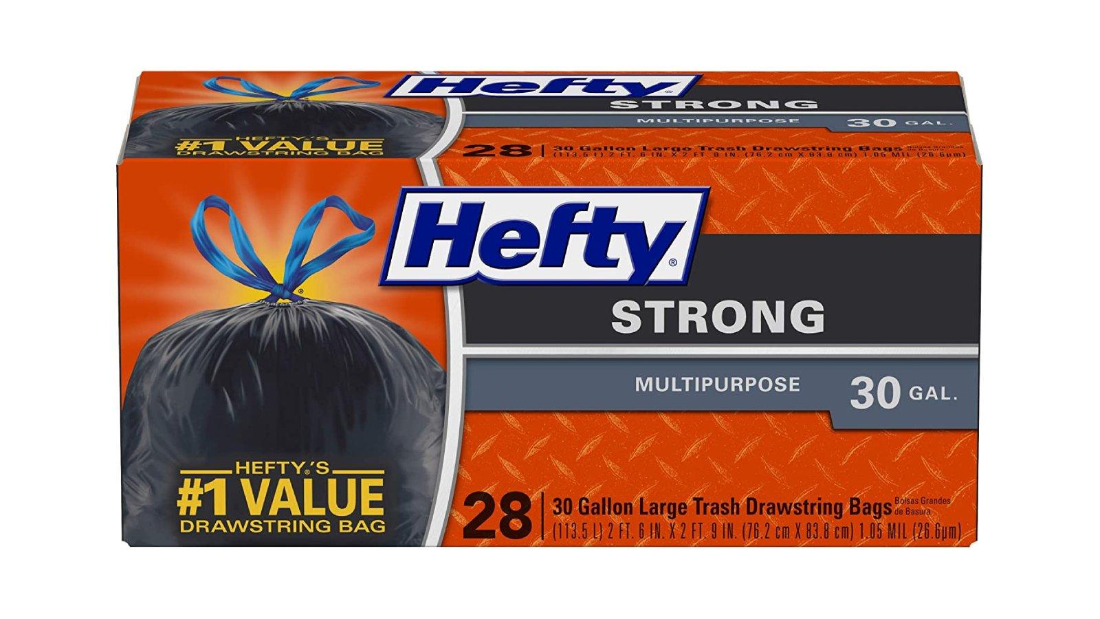Hefty Strong 30 gal Large Drawstring Trash Bag (28 ct)