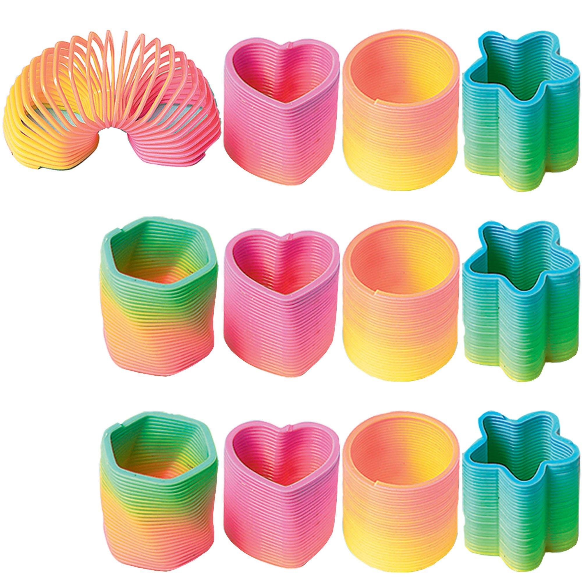 Assorted Springs 12ct ?C Colorful Heart, Star & Circle Spring Party Favors