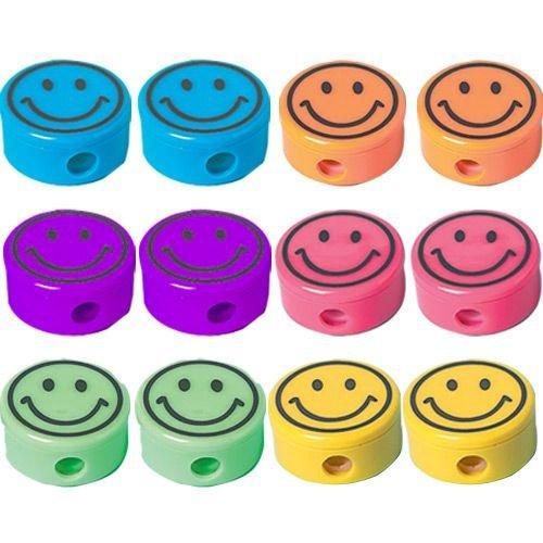 Smiley Face Pencil Sharpeners 12ct ?C Classroom & Party Favors