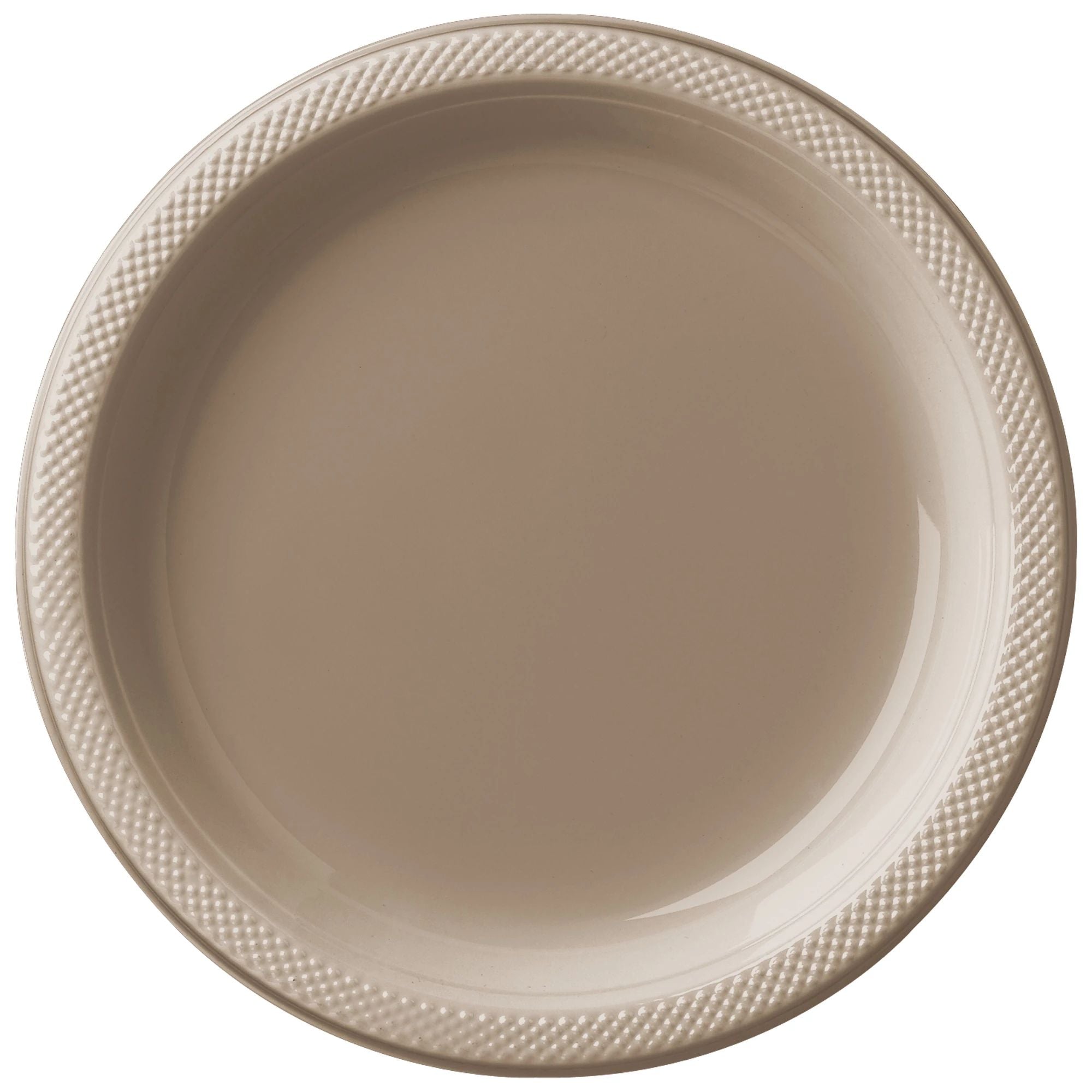 Taupe Plastic Dessert Plates, 7in, 20ct