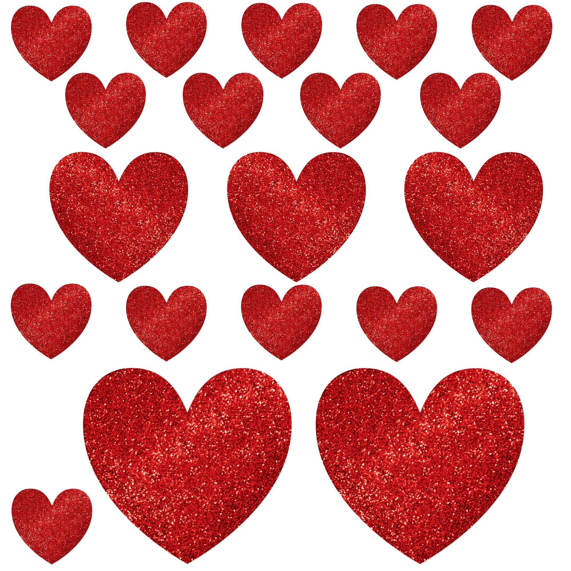 Glitter Heart Cutouts 20ct