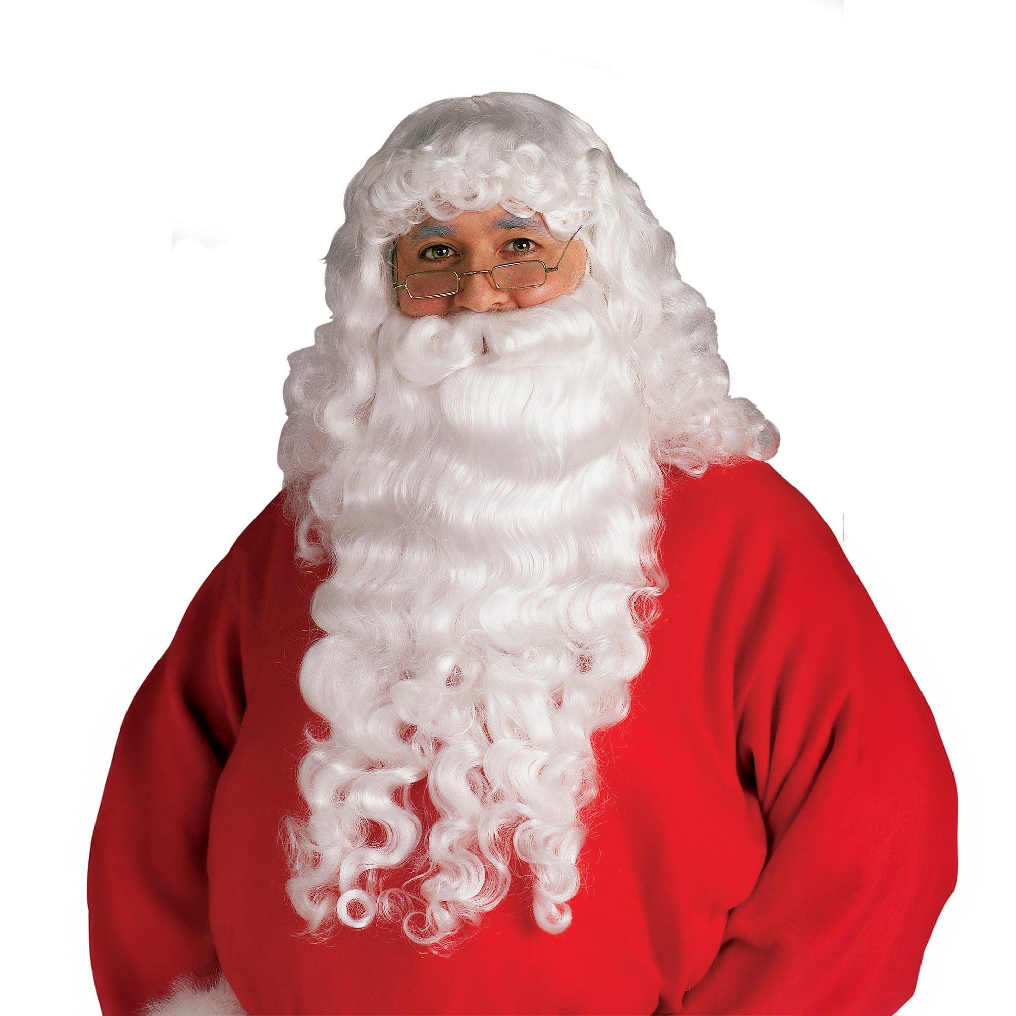 Men's White Santa Beard and Wig Set - Value