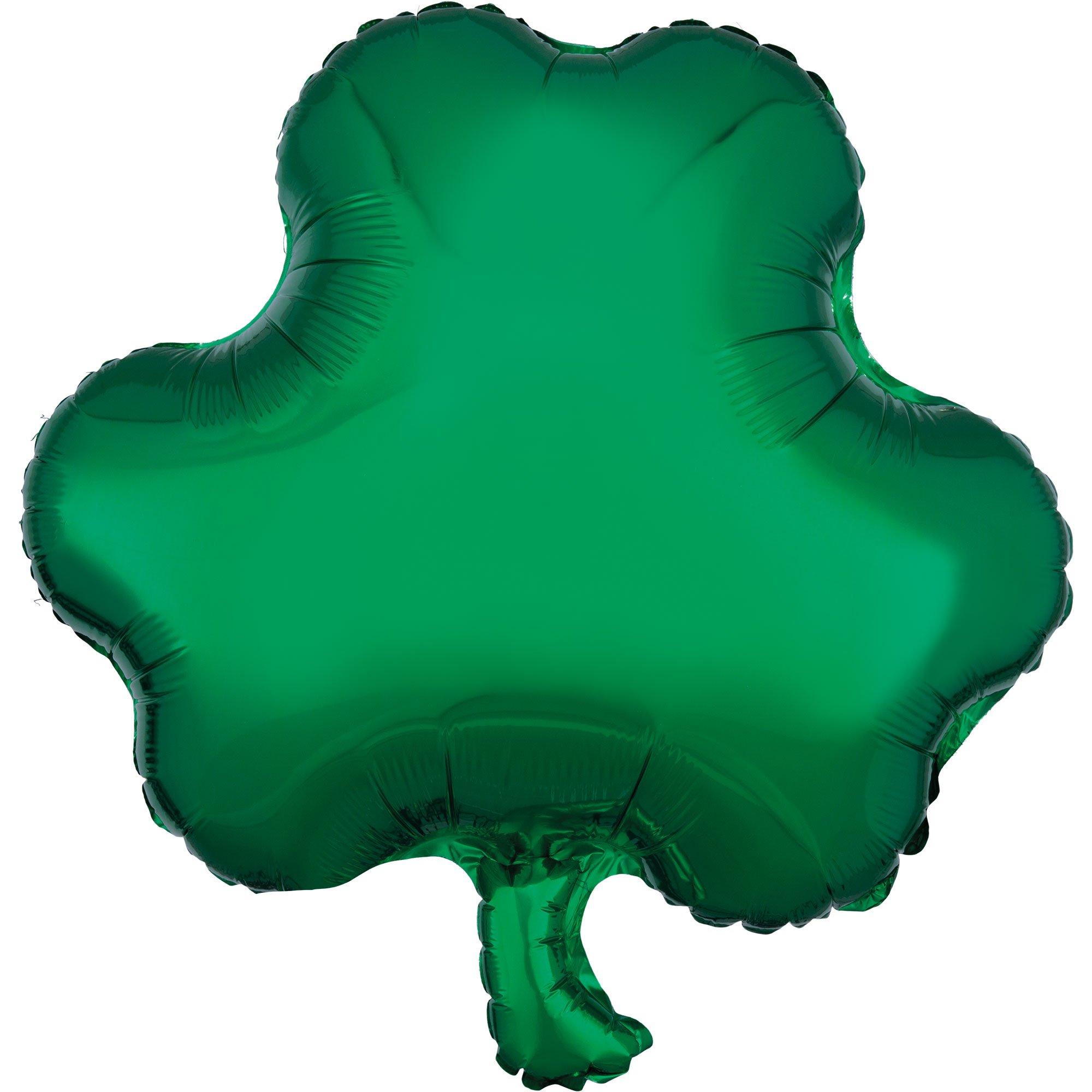 Green Shamrock St. Patrick's Day Foil Balloon, 17in x 18in