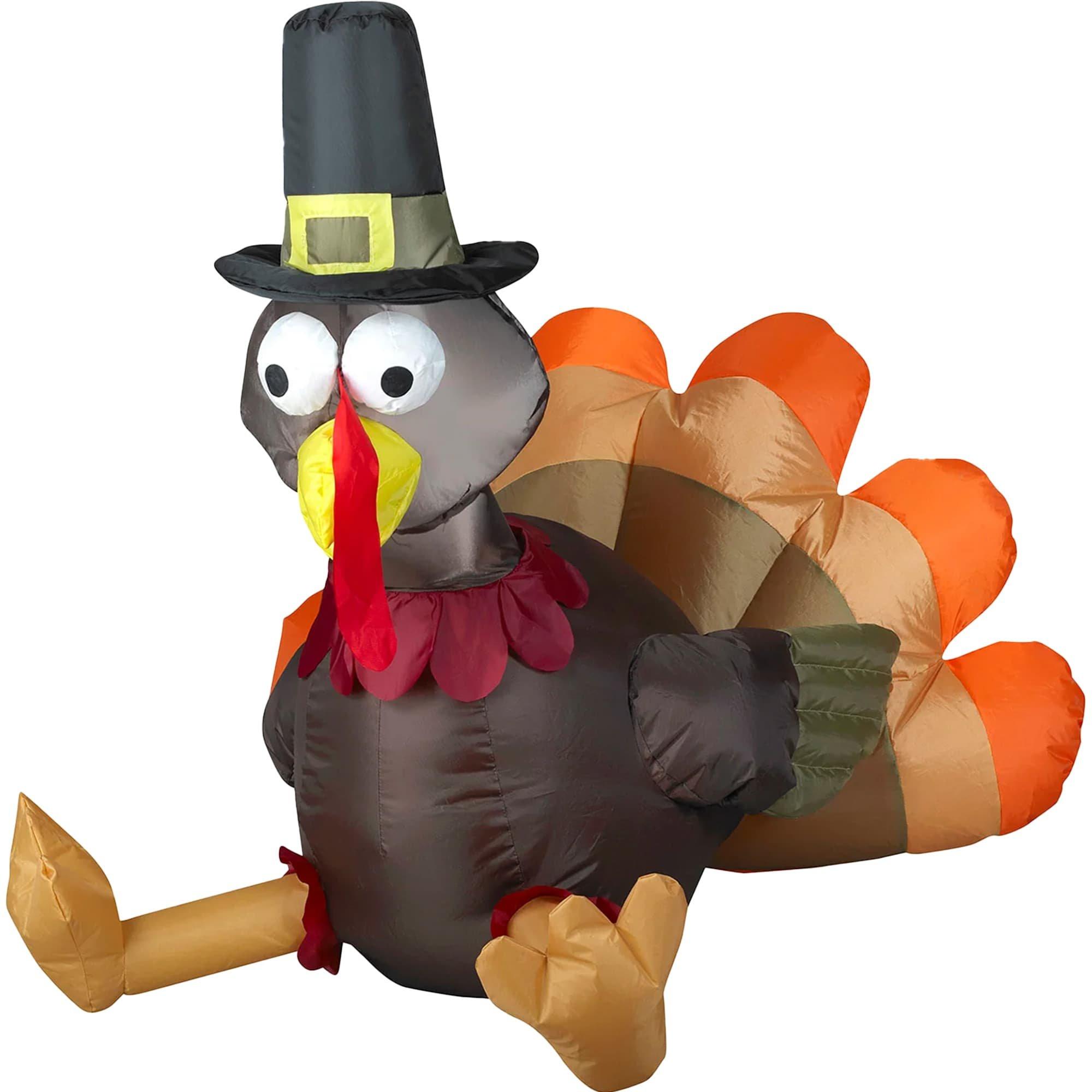 3 Foot Harvest Turkey Light Up Thanksgiving Inflatable Lawn Decoration