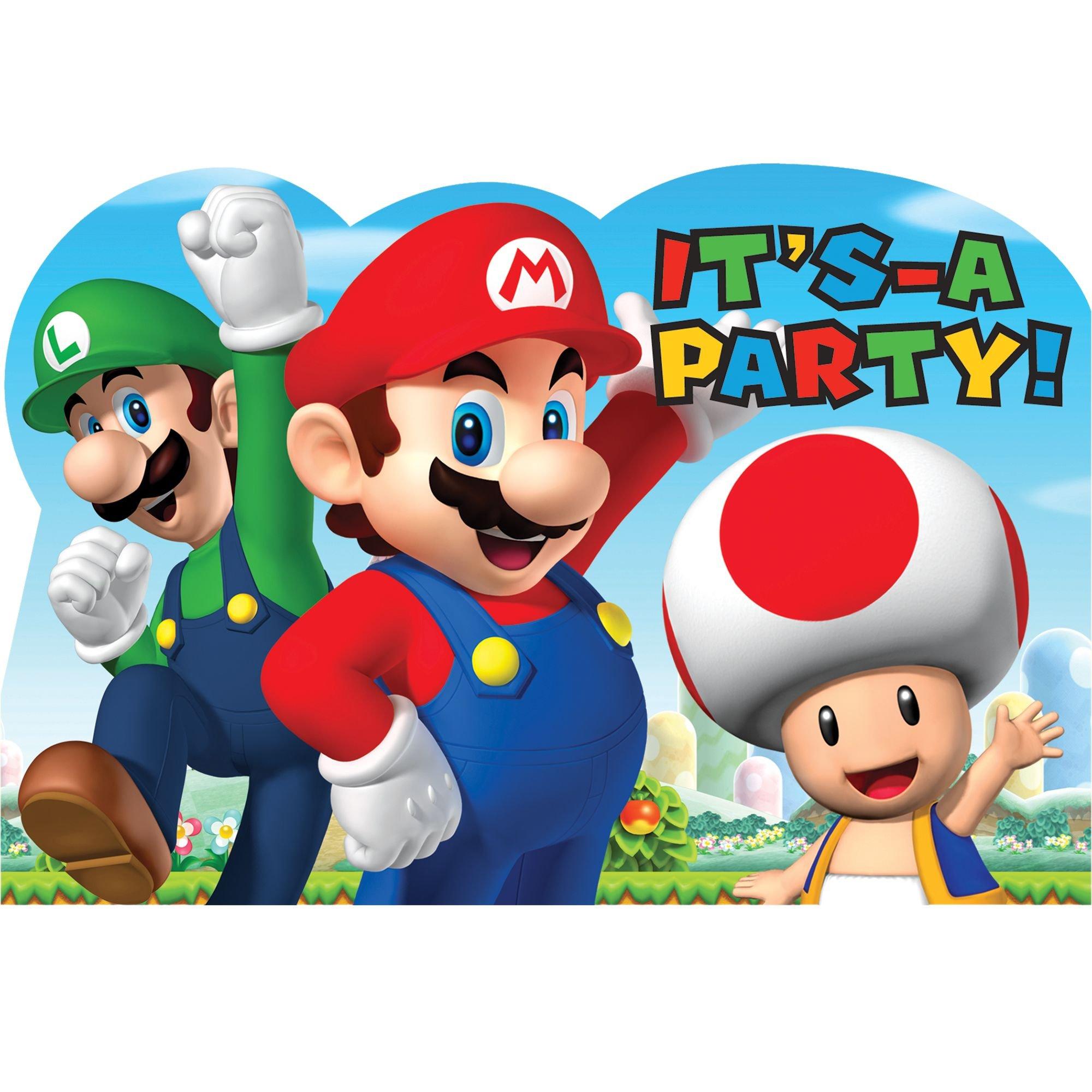 Super Mario Invitations 8ct