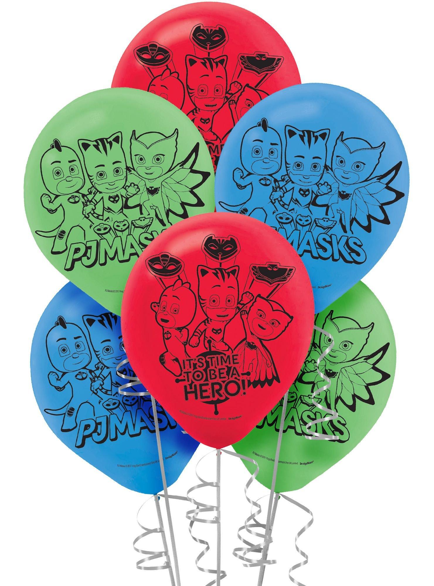 6ct, 12in, PJ Masks Latex Balloons