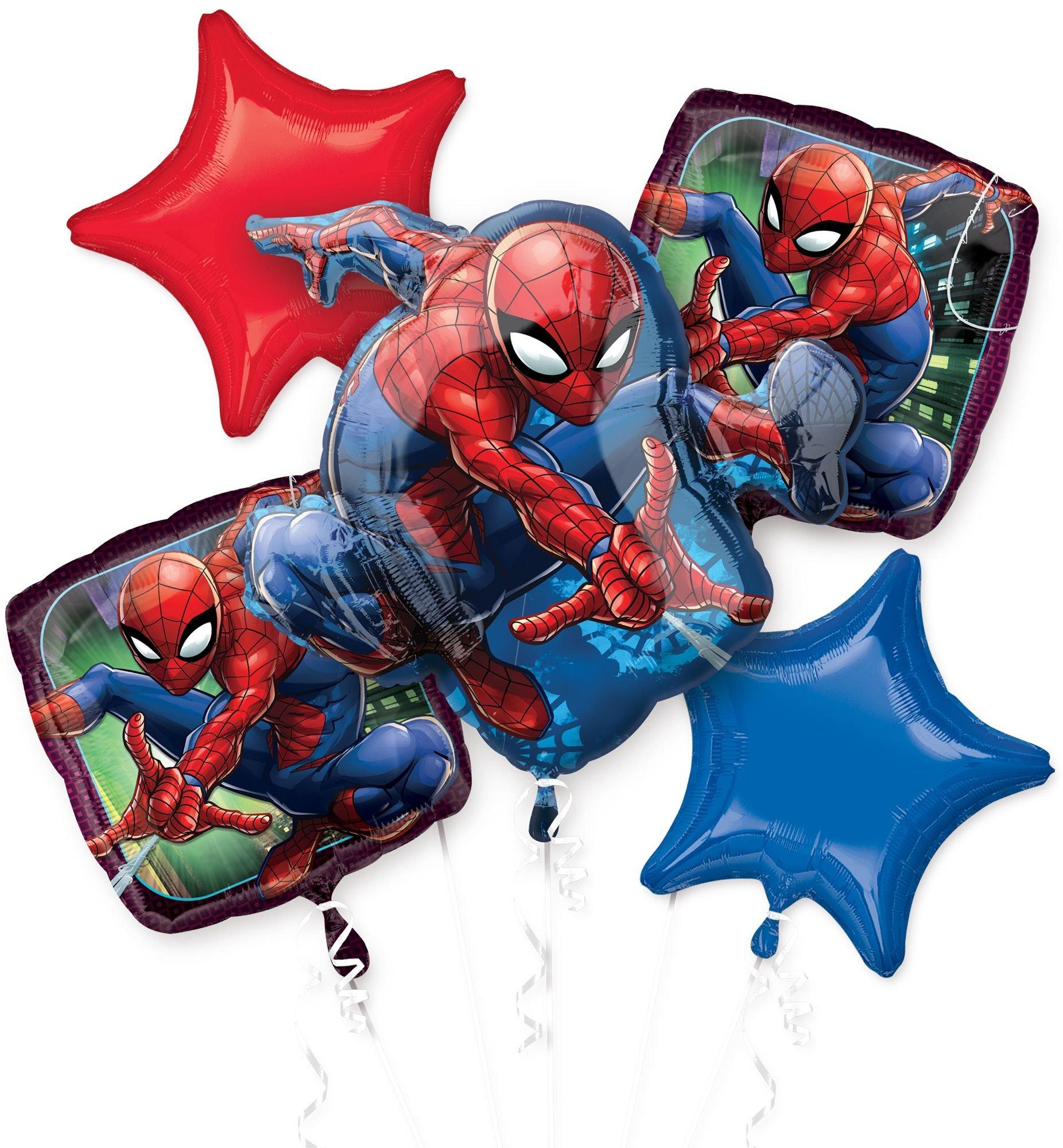 Spider-Man Webbed Wonder Foil Balloon Bouquet, 5pc