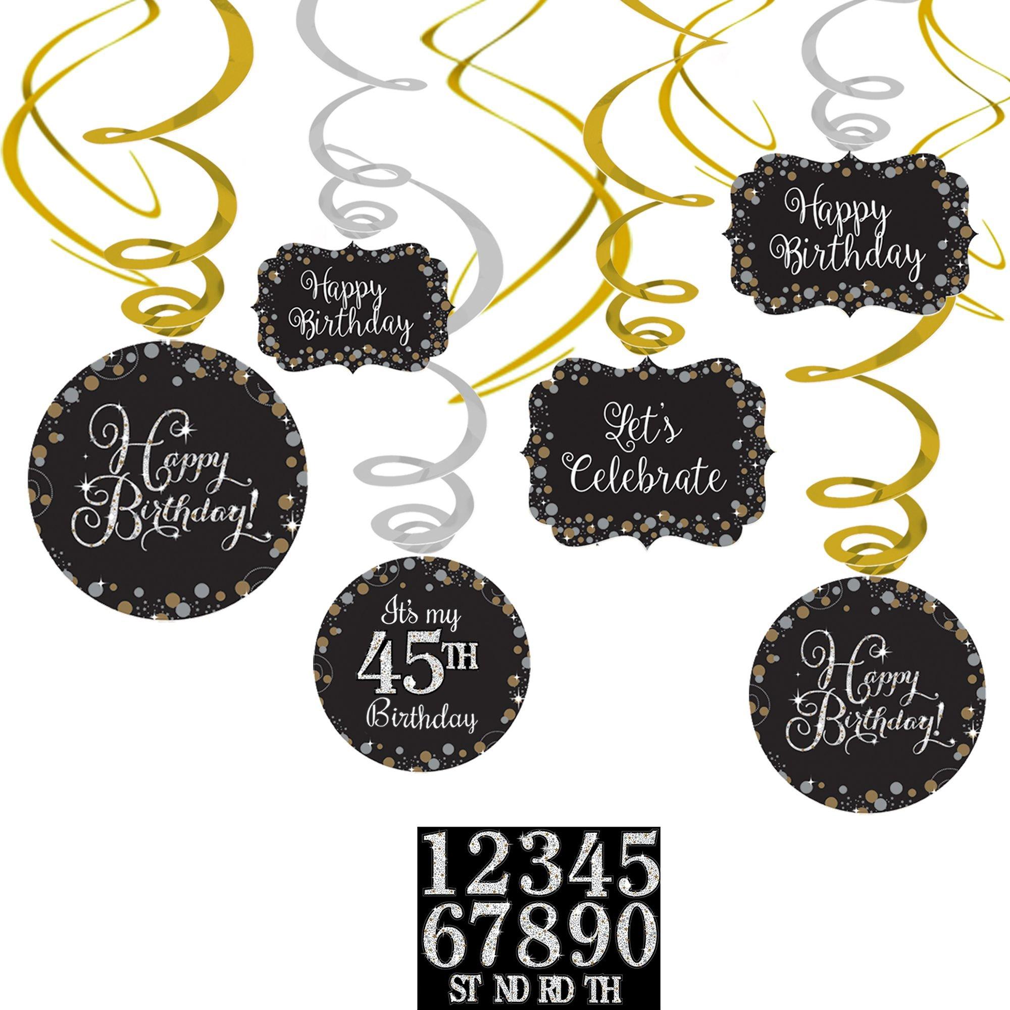 Add-An-Age Sparkling Celebration Birthday Swirl Decorations Kit