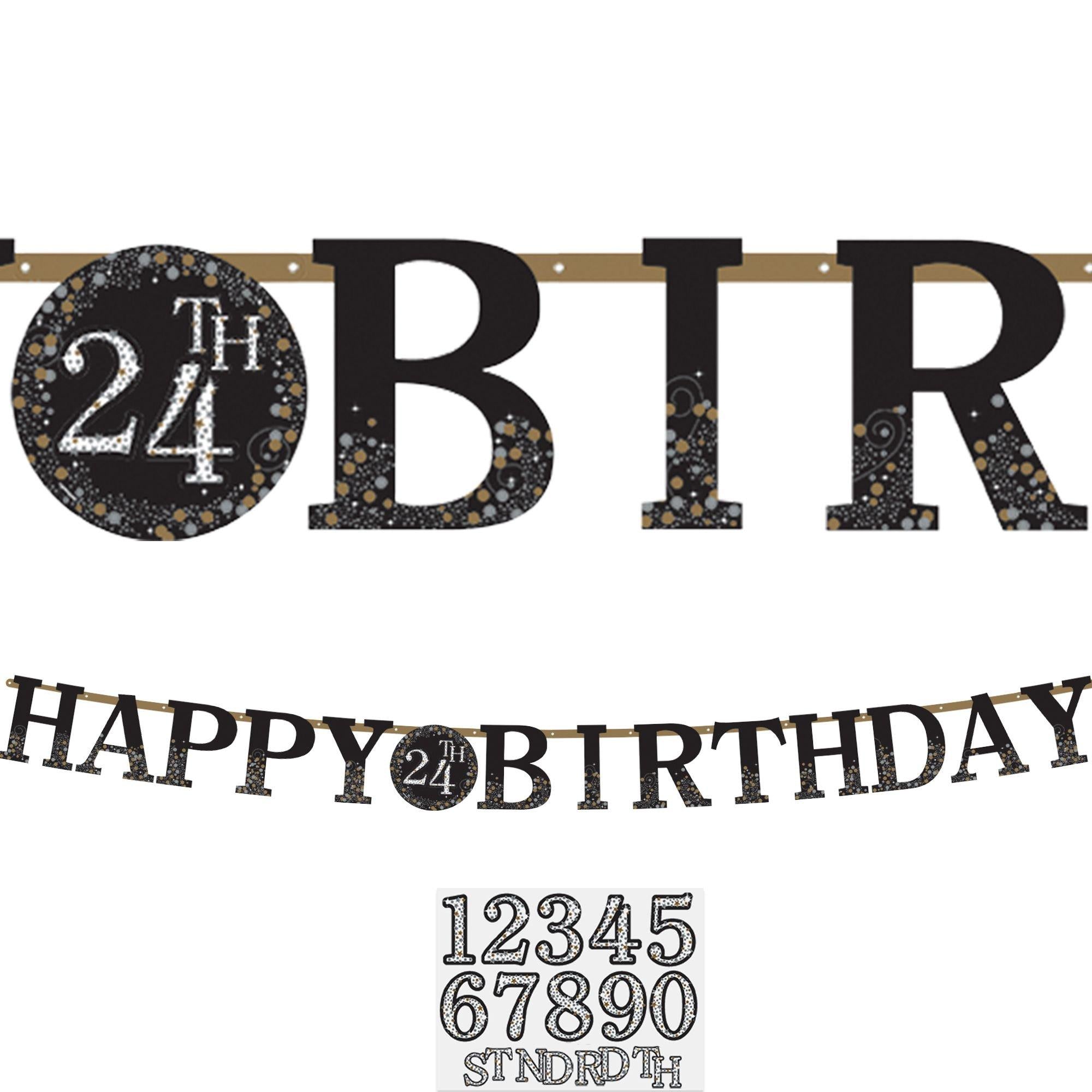 Add-An-Age - Sparkling Celebration Happy Birthday Banner Kit, 10.5ft