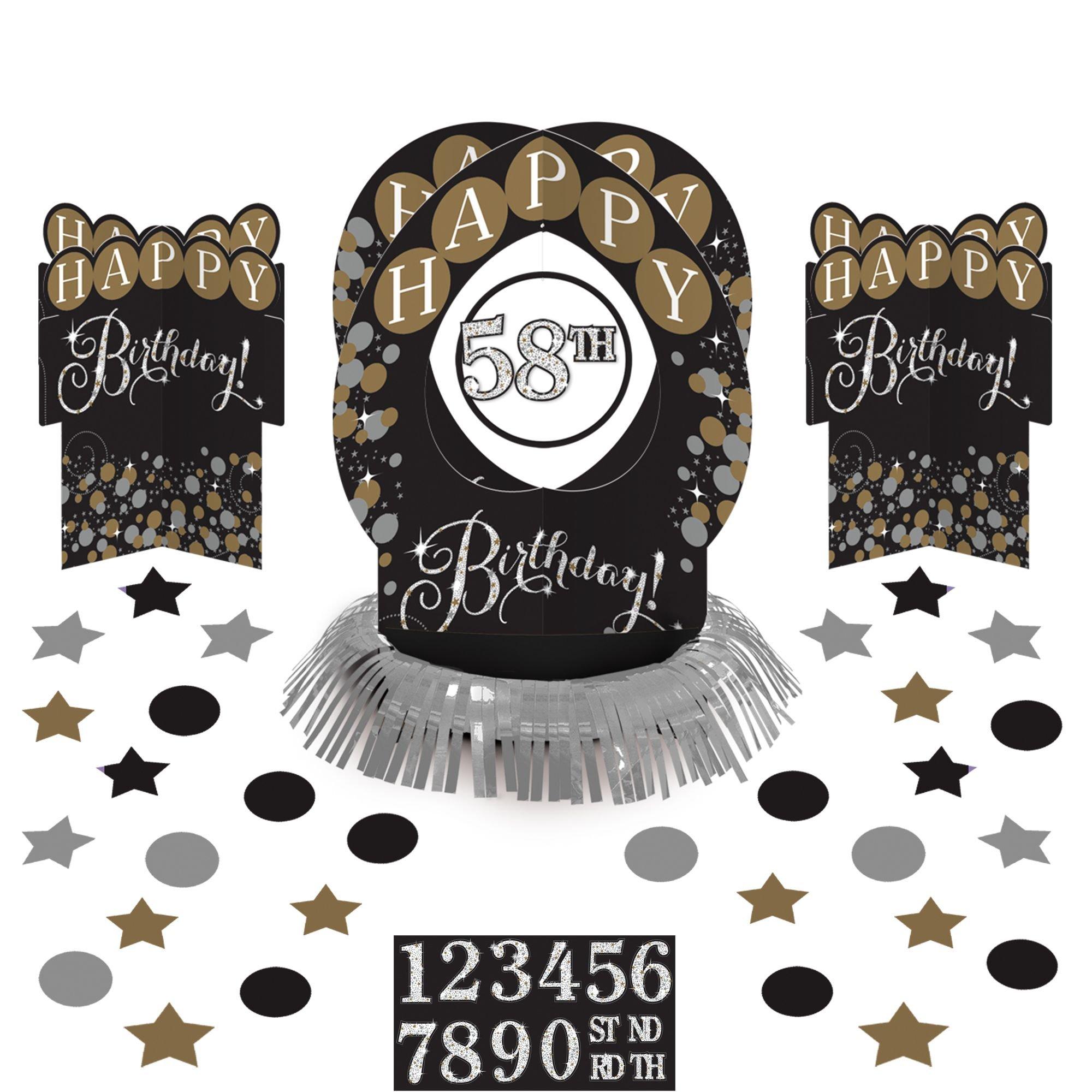 Add-An-Age - Sparkling Celebration Happy Birthday Table Decorating Kit 51pc