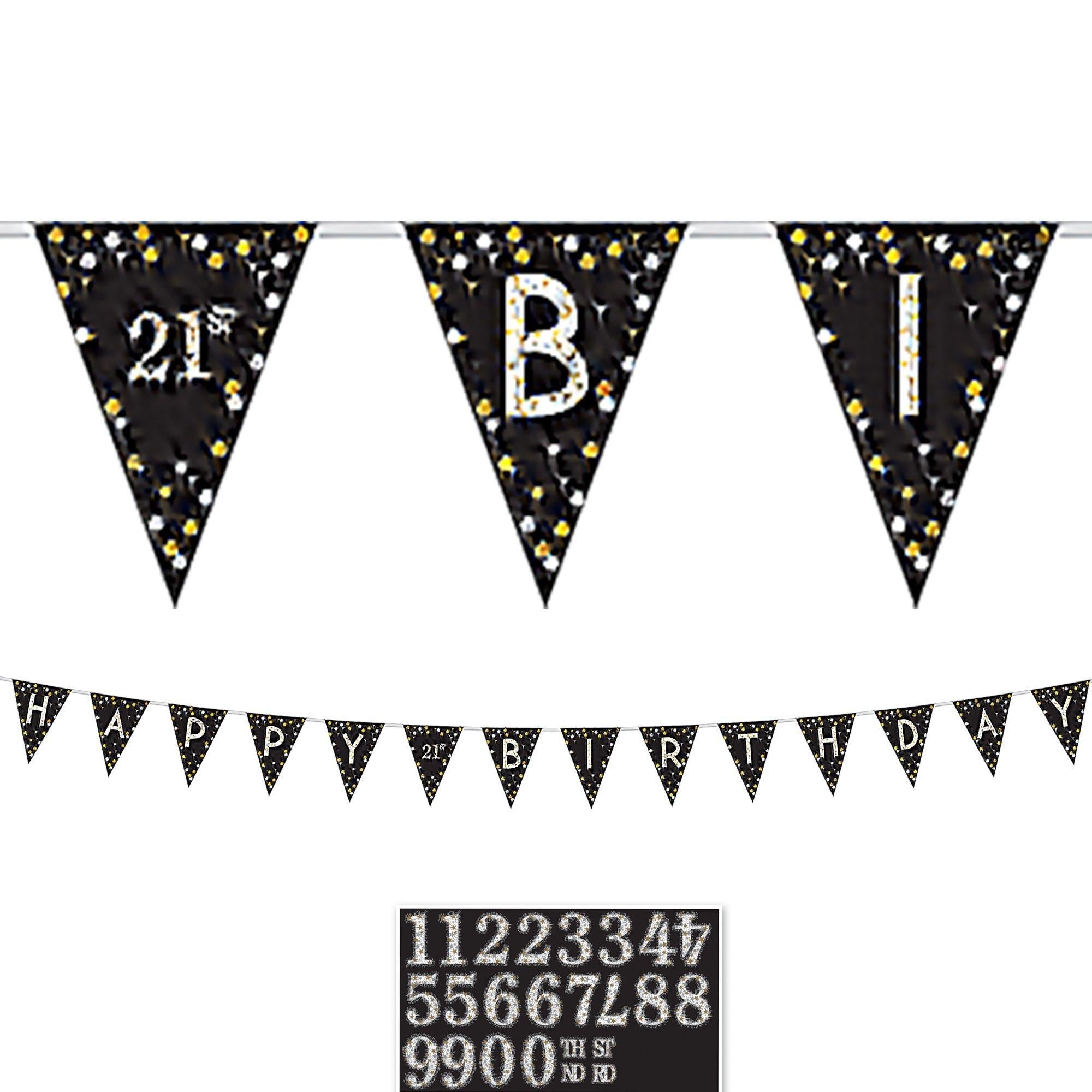 Add-An-Age Sparkling Celebration Birthday Pennant Banner Kit