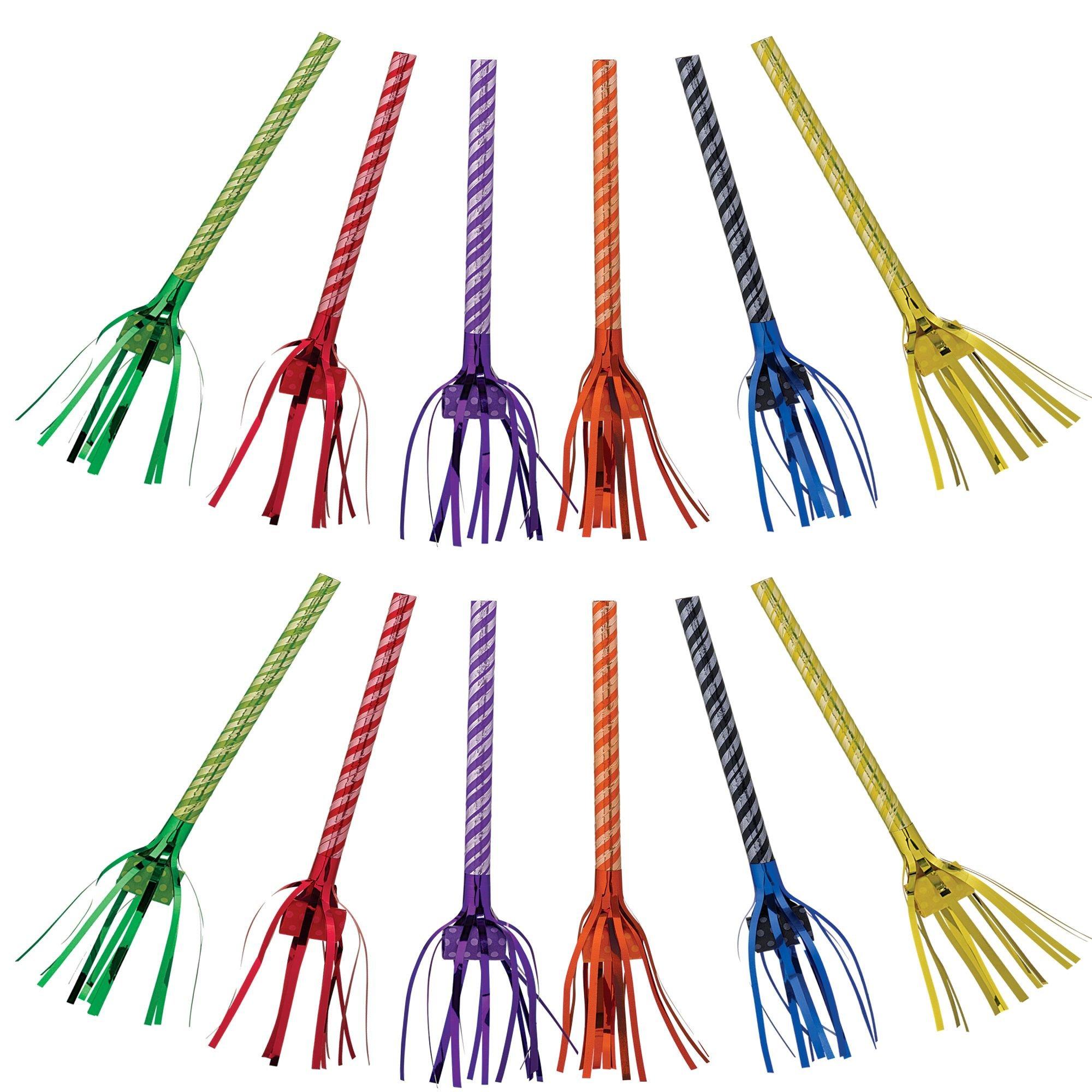 Striped Rainbow Celebration Fringe Blowouts 8ct
