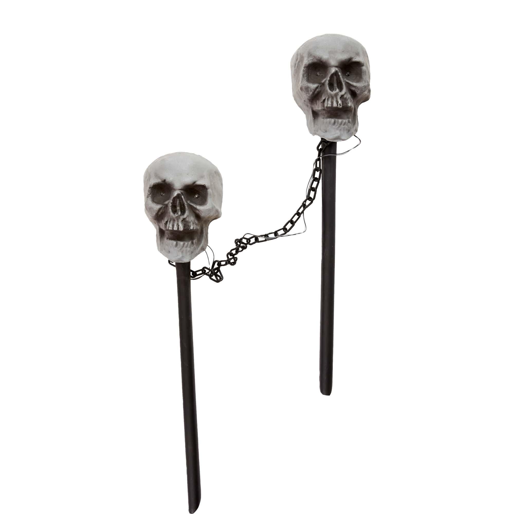 2 Piece Skull Outdoor Pathway Lights