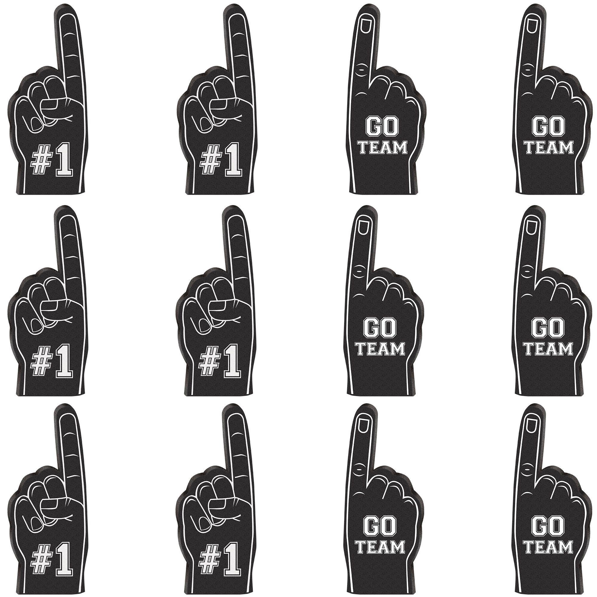 Mini Black Foam Fingers, 12ct - Spirit Party Favors
