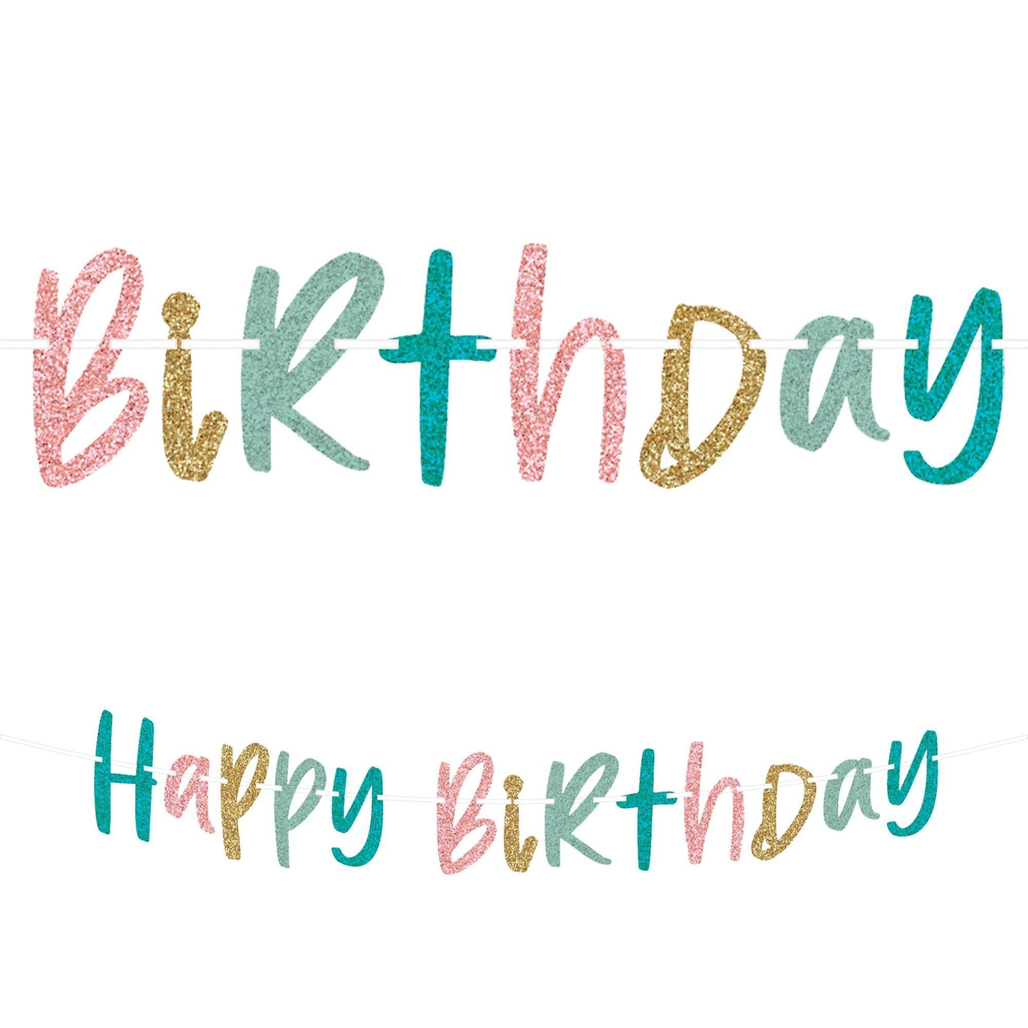 Glitter Happy Cake Day Birthday Letter Banner, 12ft