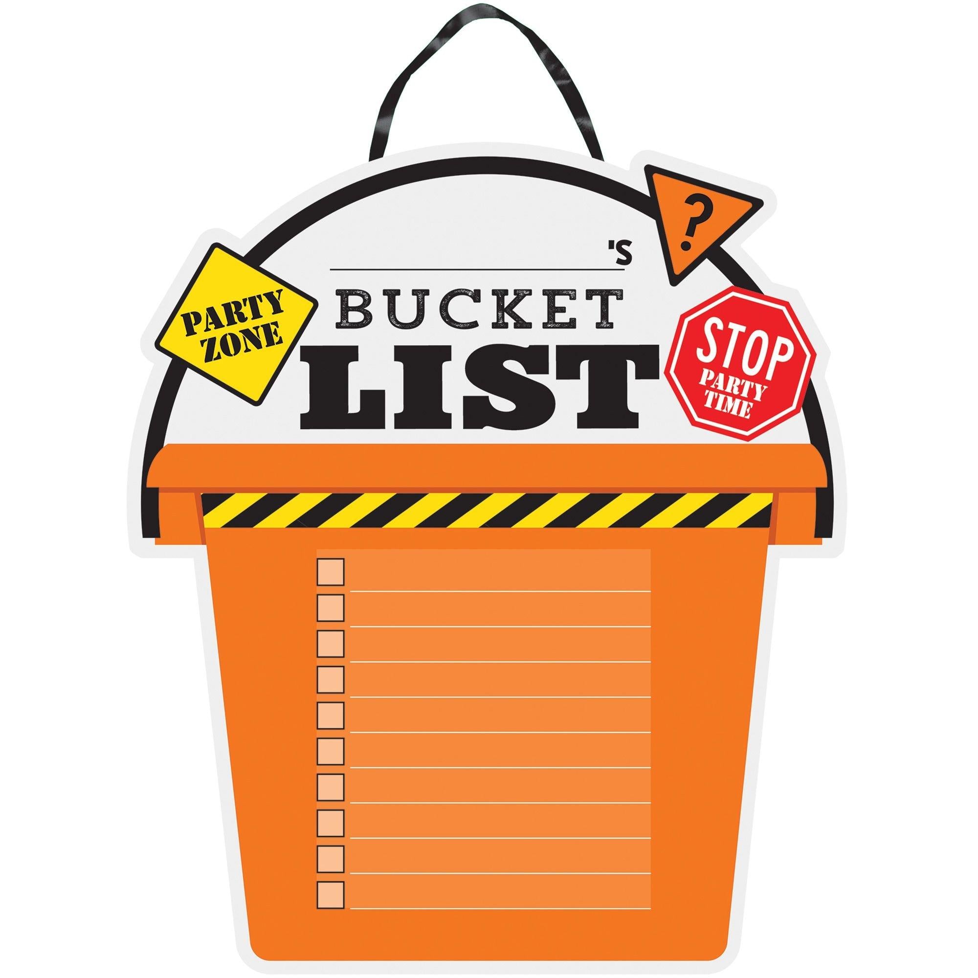 Old Zone Bucket List Cardboard Sign, 13in x 15in