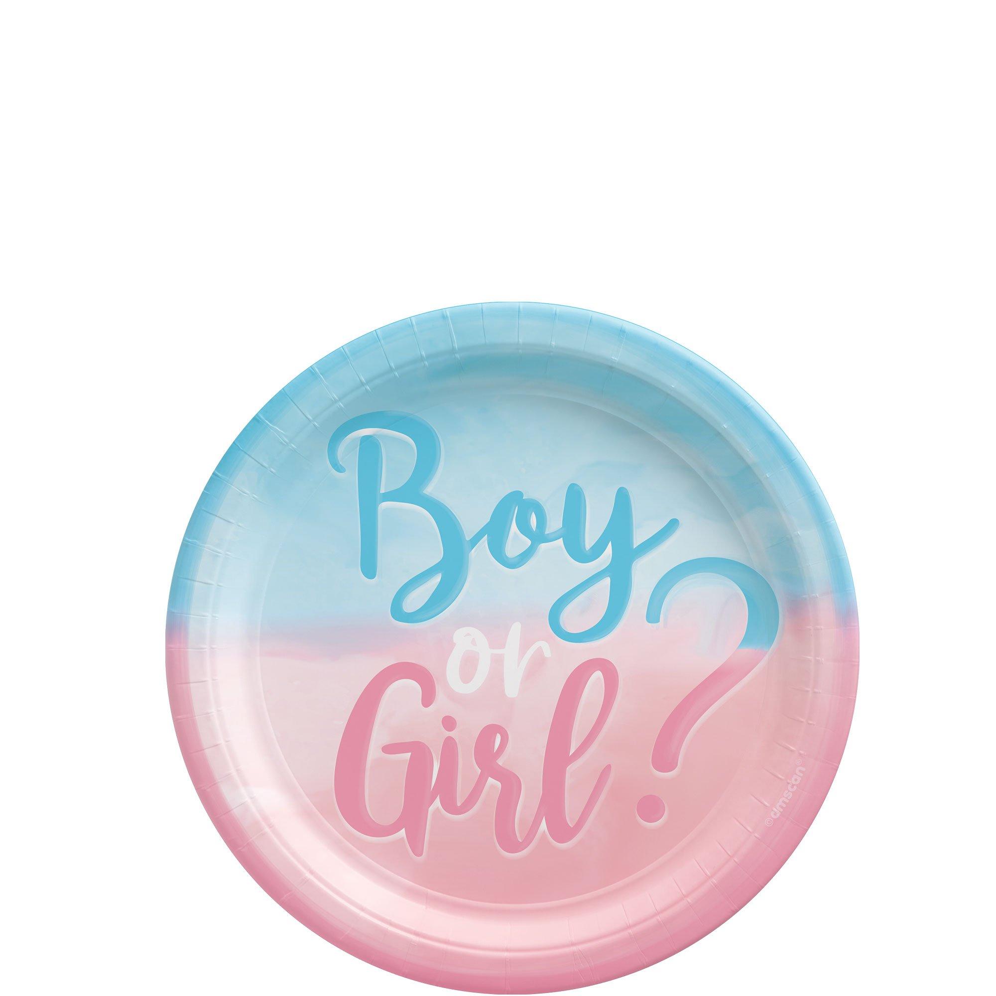 Boy or Girl? Gender Reveal Paper Dessert Plates, 7in, 8ct - The Big Reveal