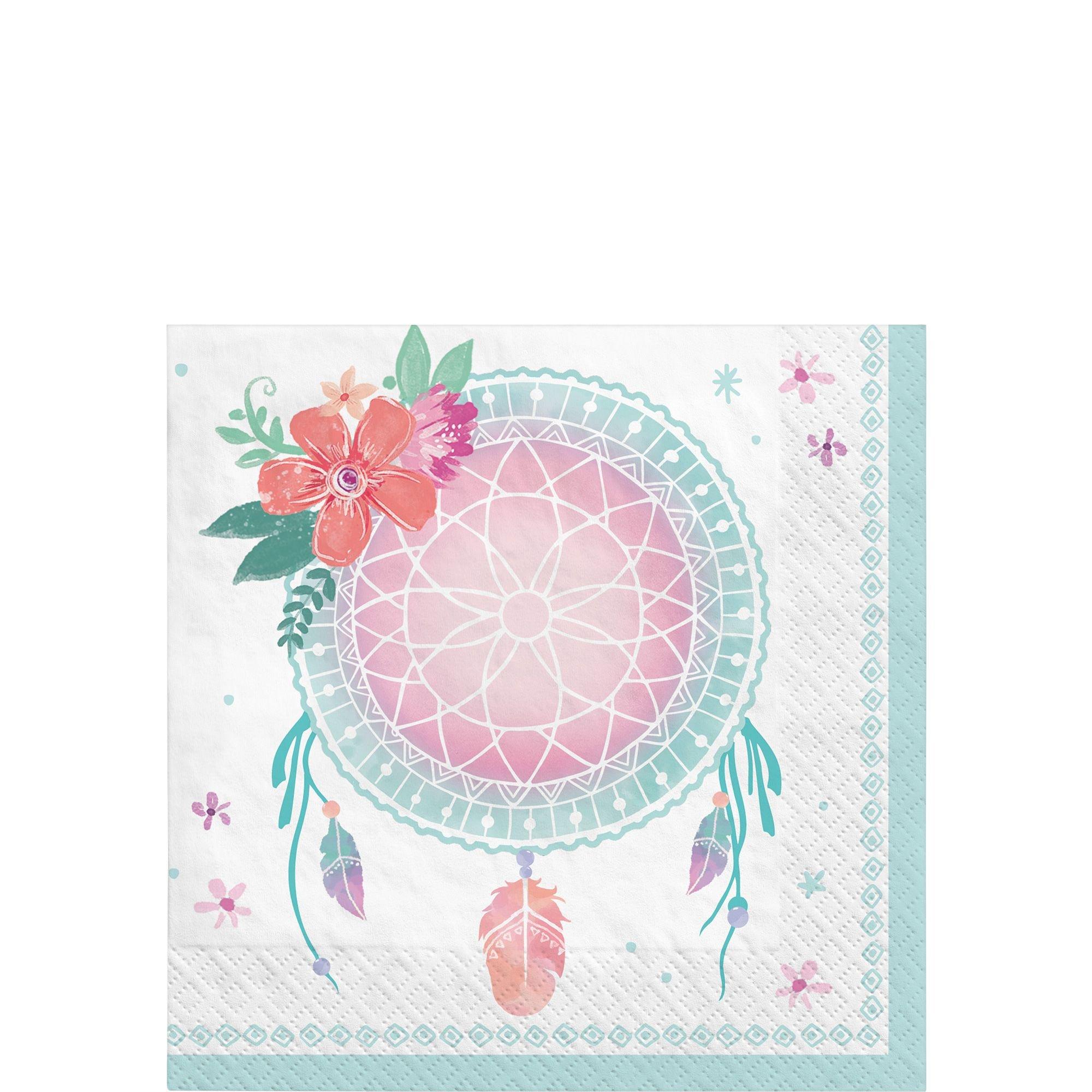 Free Spirit Boho Paper Beverage Napkins, 5in, 16ct