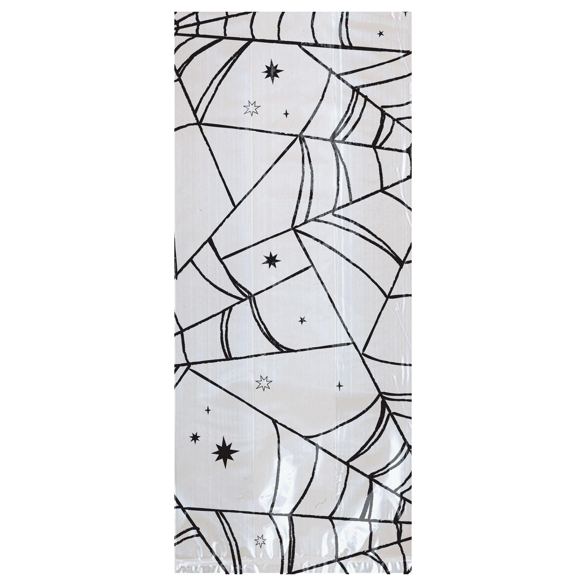 Small Spiderweb Halloween Cellophane Treat Bags with Twist Ties, 4in x 9.5in, 20ct