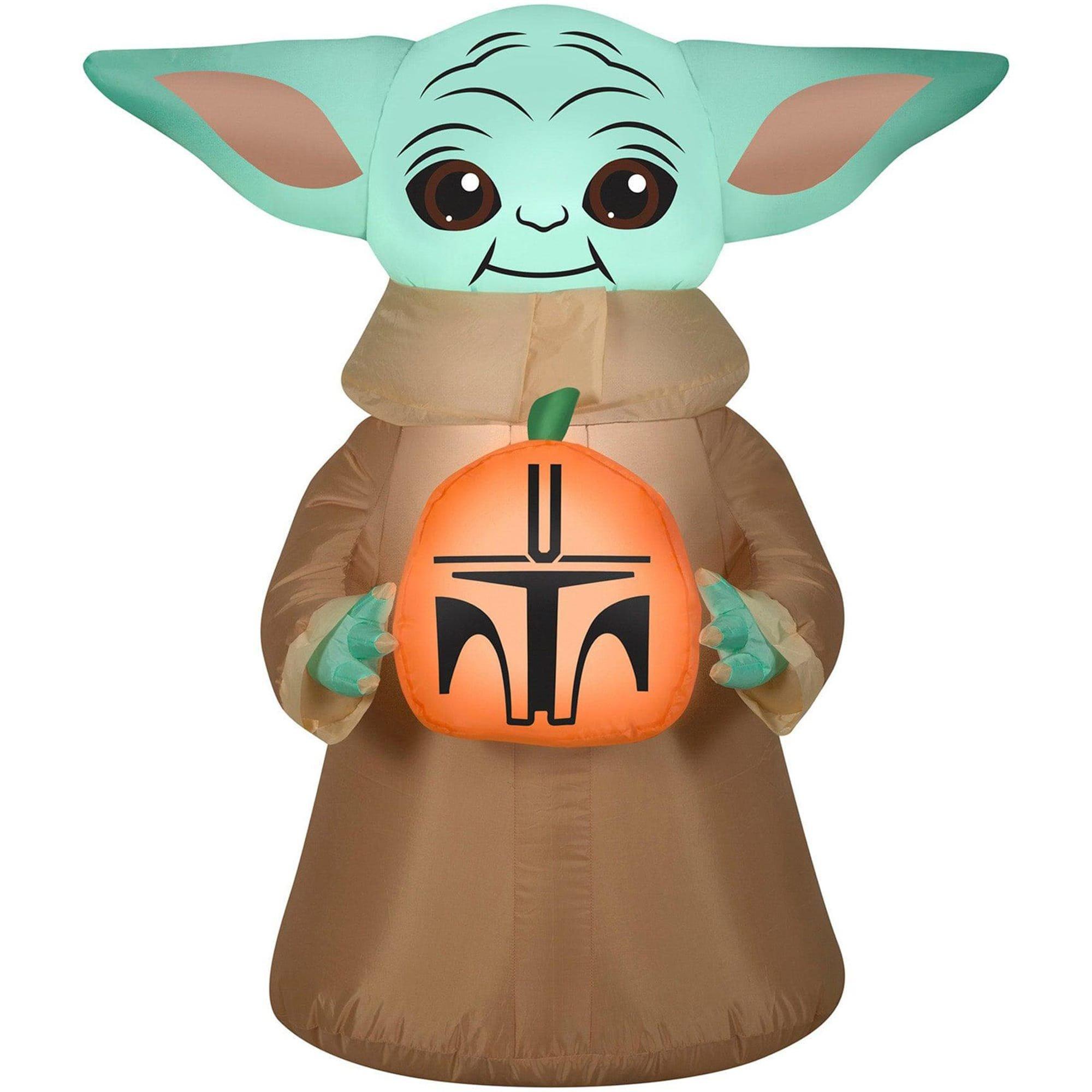 3.5 Foot Star Wars The Child & Pumpkin Light Up Halloween Inflatable Lawn Decoration