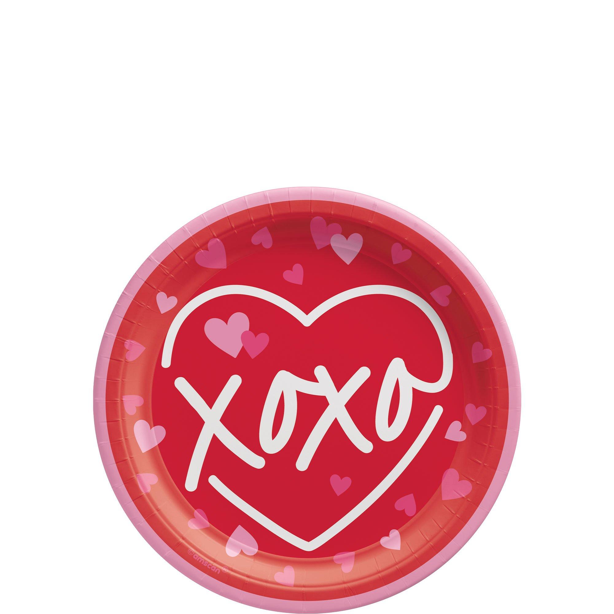 XOXO Paper Dessert Plates, 7in, 8ct - Cross My Heart
